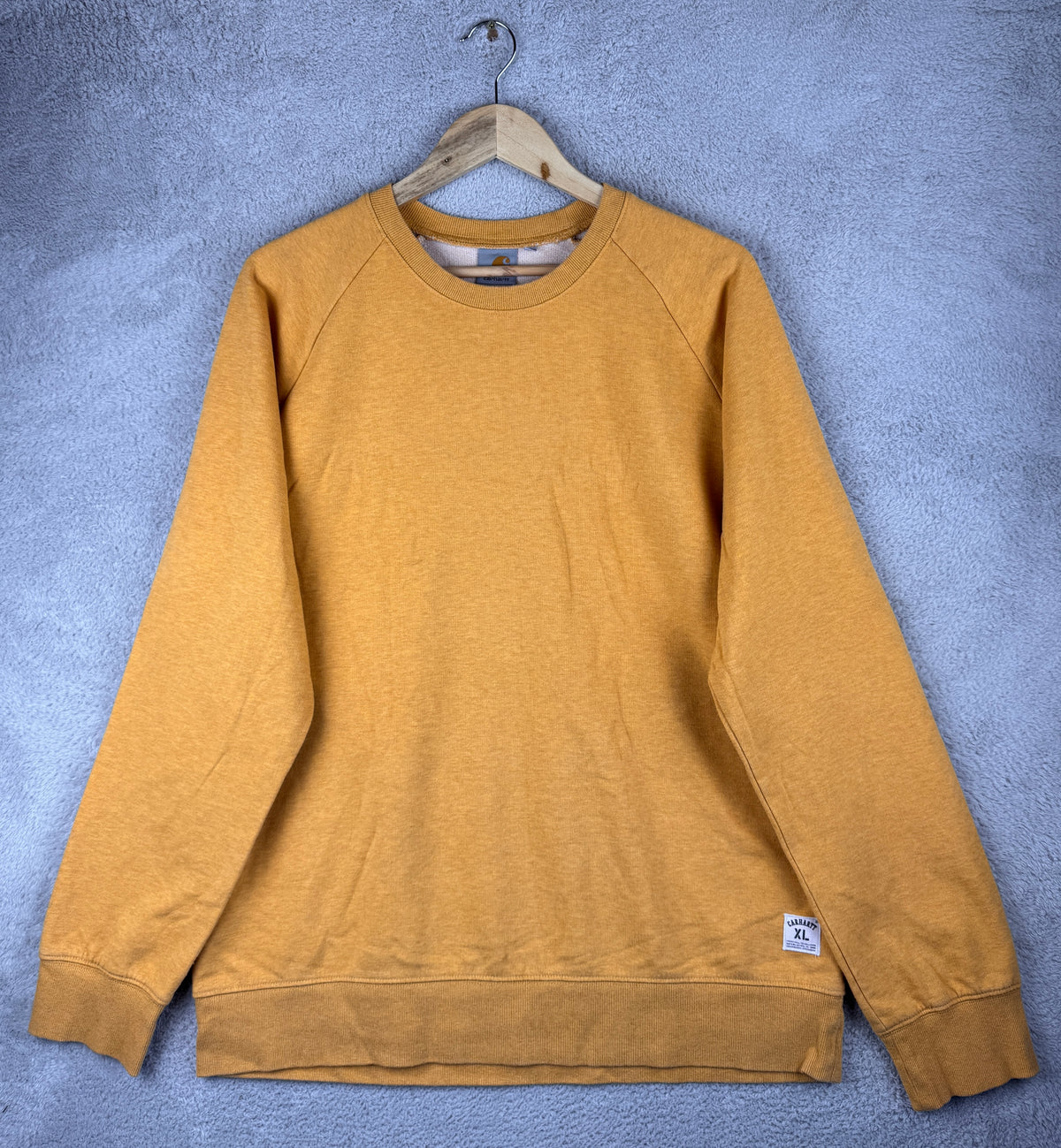 Carhartt Holbrook LT Sweatshirt Mens XL Mustard Yellow Crew Neck Jumper