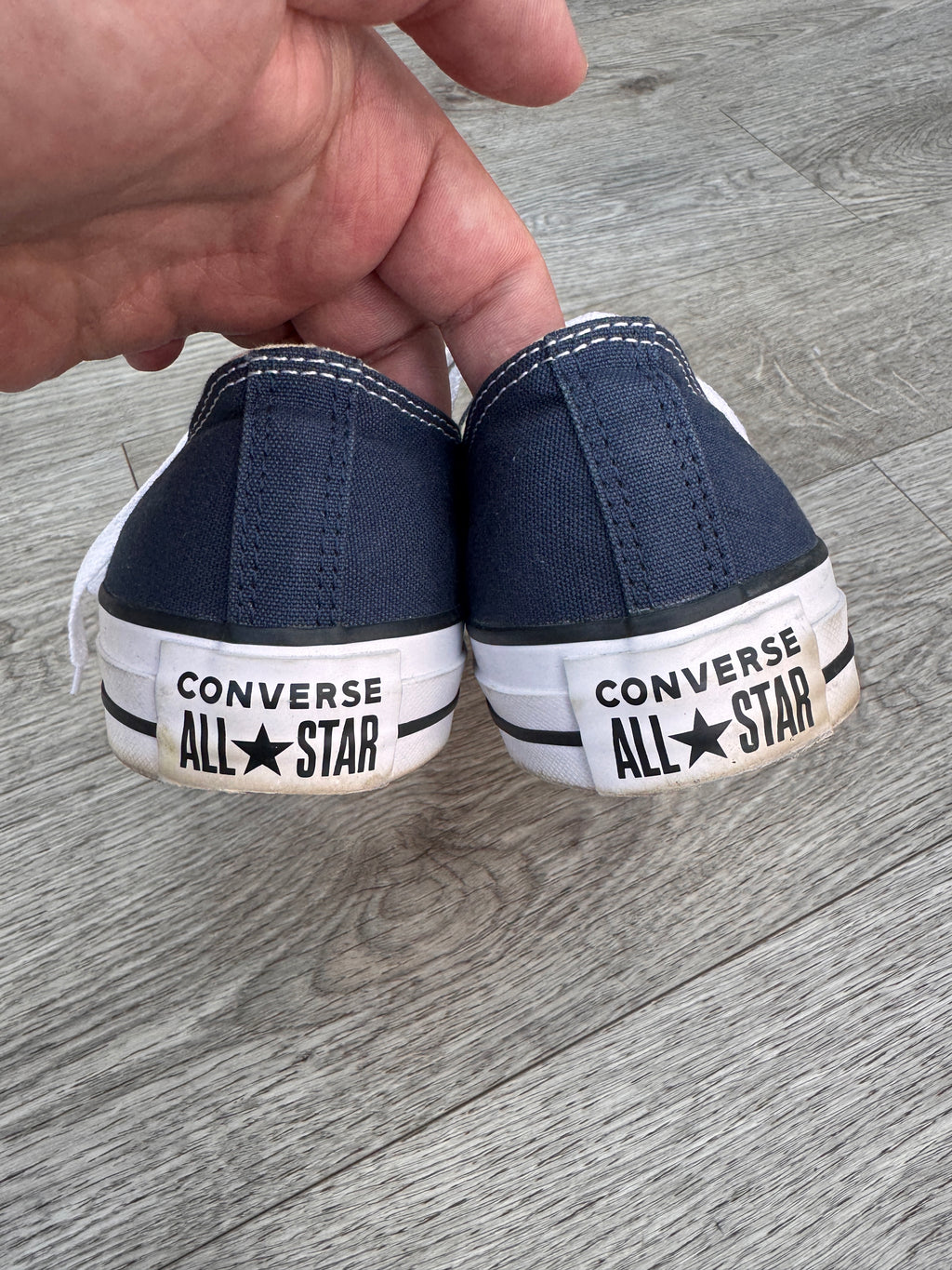Converse All Star Chuck Taylor Mens Navy Blue Canvas Low Top Trainers UK 12