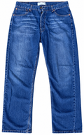Levi Strauss Signature Mens Jeans W34 L32 Blue Denim Straight Leg Faded