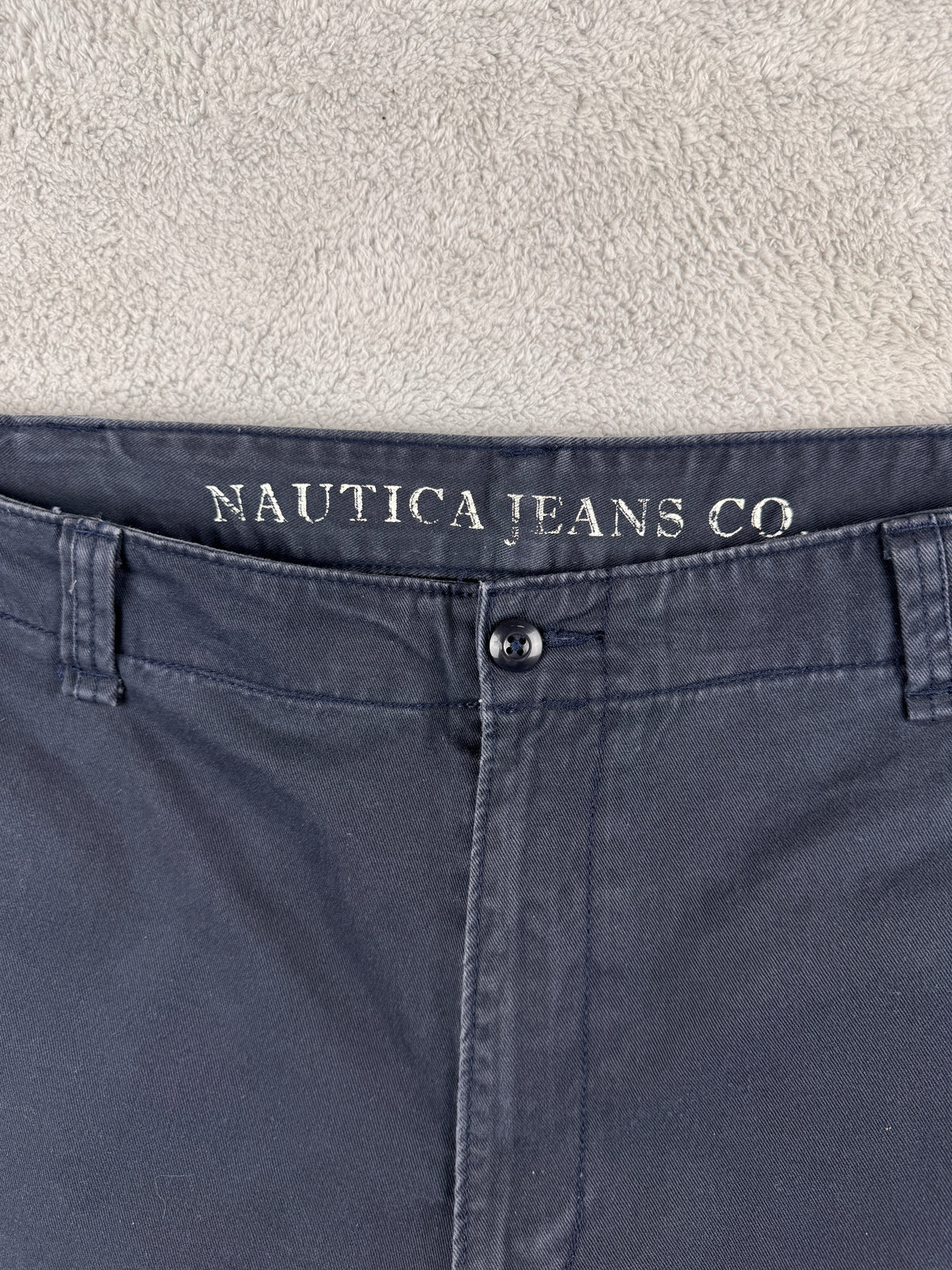 Nautica Jeans Co Mens Cargo Shorts W40 Navy Blue Cotton Utility Combat
