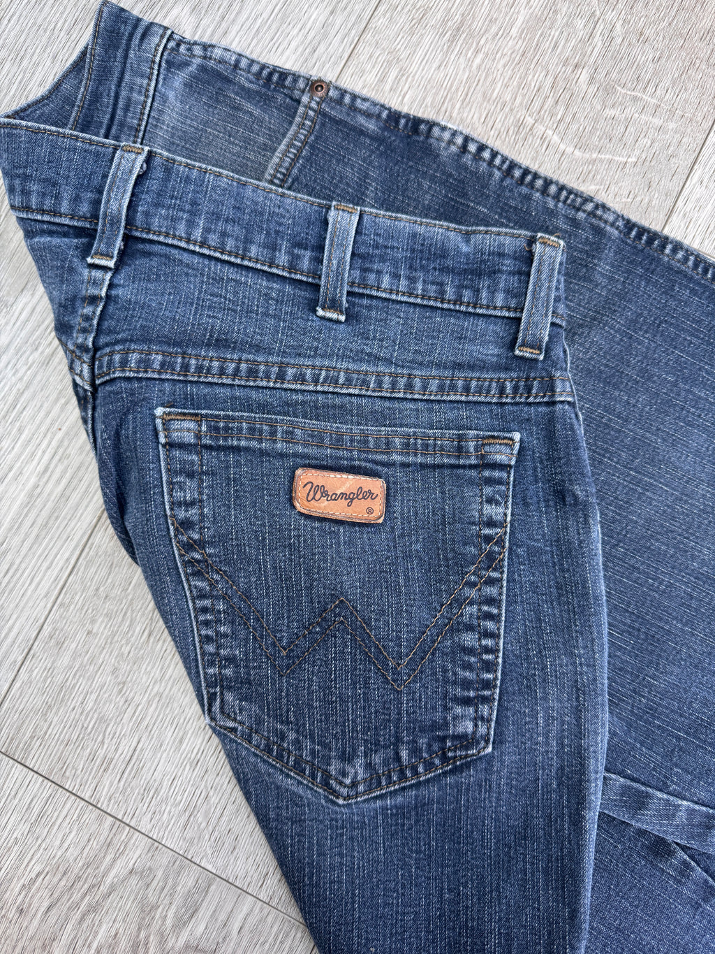 Wrangler Texas Stretch Mens Jeans W34 L28 Blue Denim Regular Straight Leg