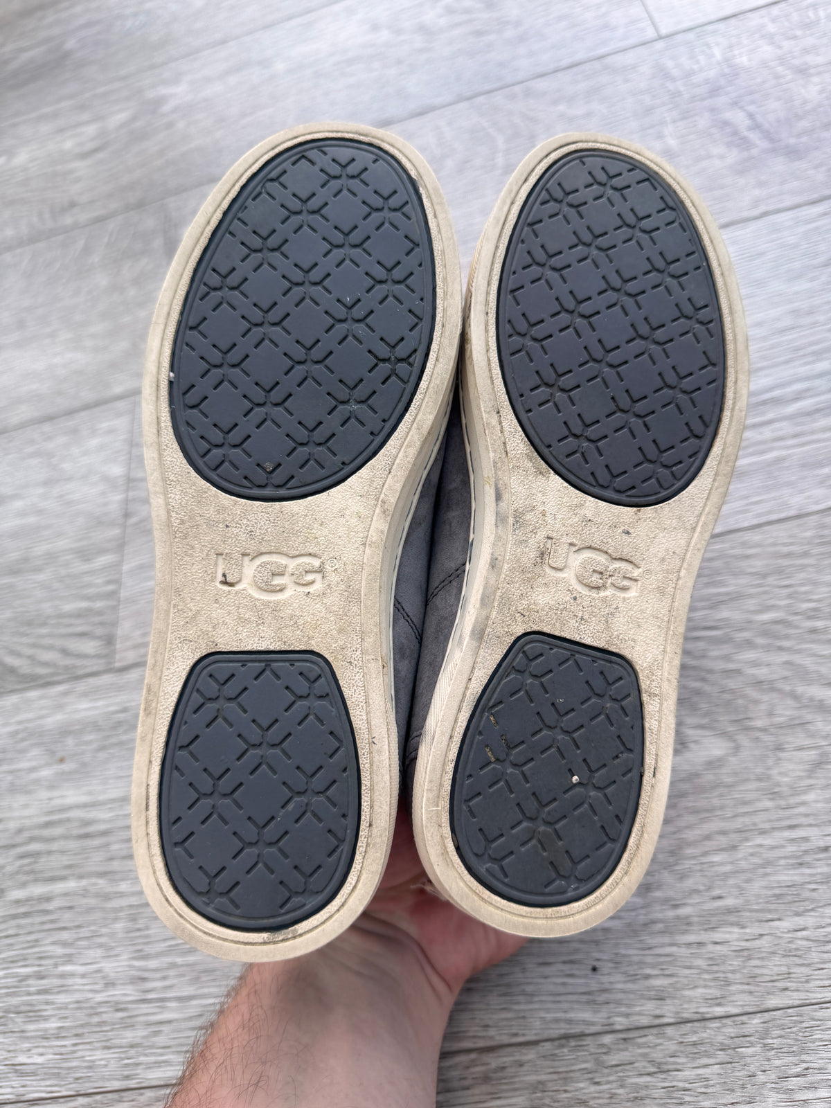UGG Womens Grey Suede Lace Up Trainers Shoes Sneakers UK 3.5