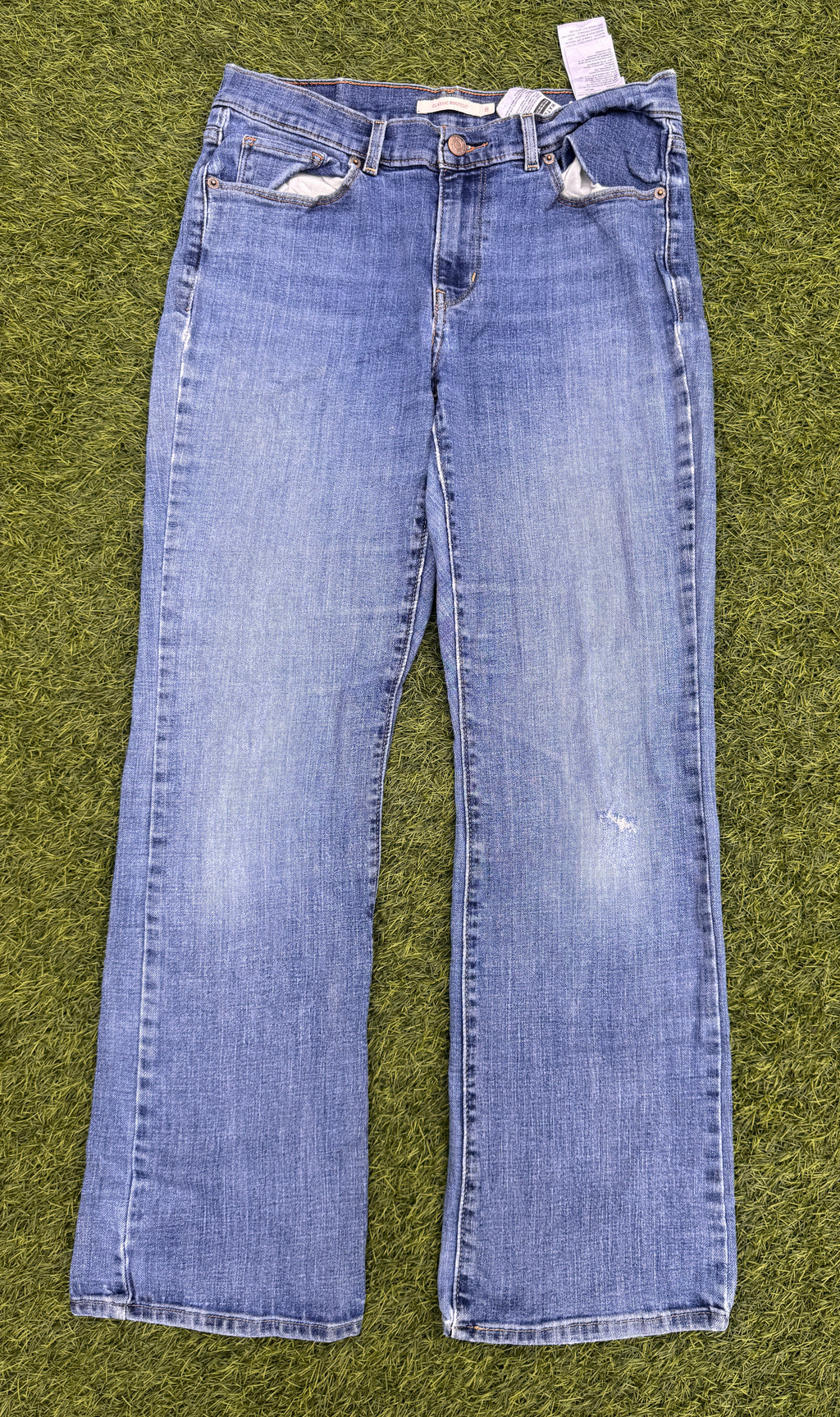 Levis Womens Classic Bootcut Jeans W29 L30 UK 8 Blue Denim Flared Stretch