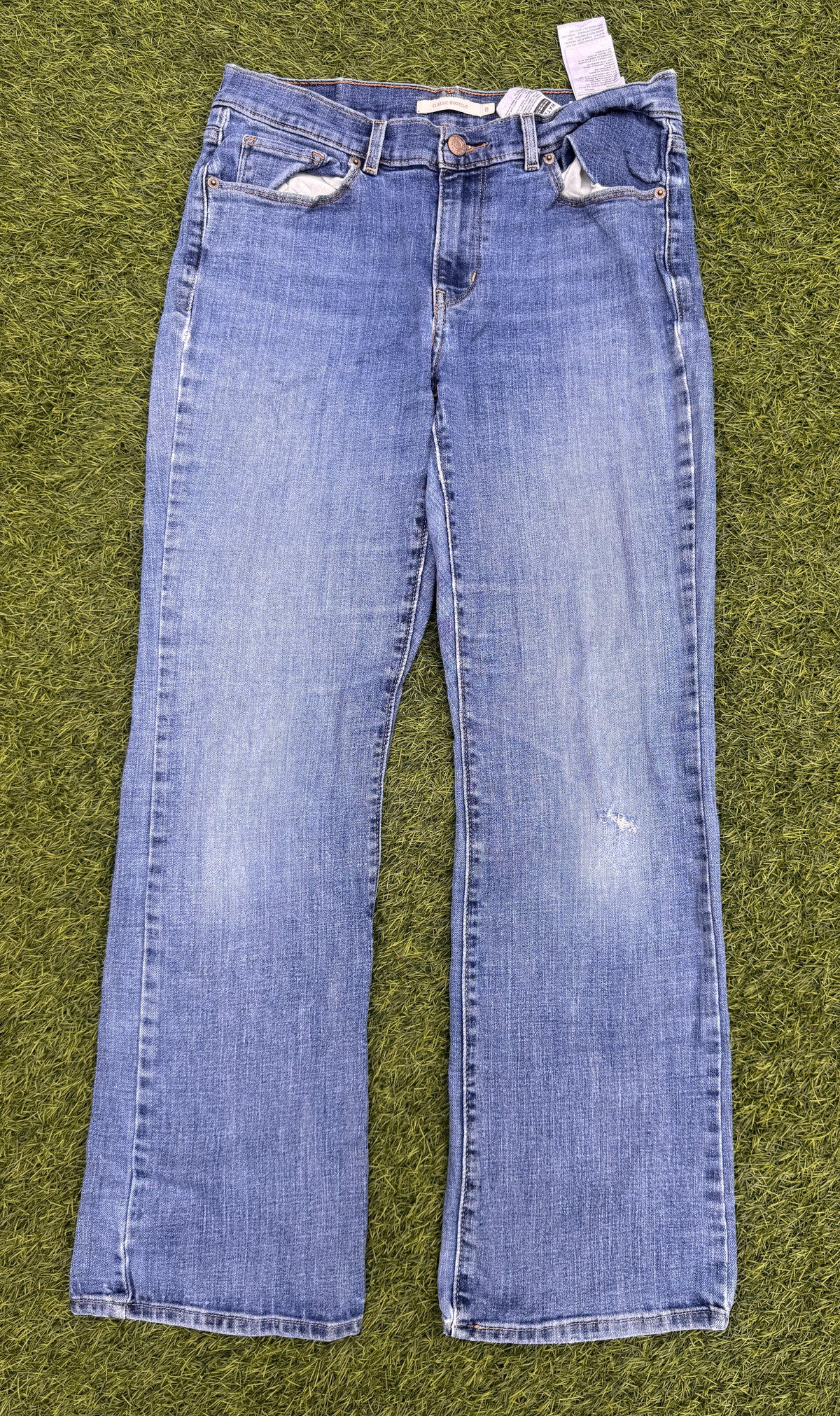 Levis Womens Classic Bootcut Jeans W29 L30 UK 8 Blue Denim Flared Stretch