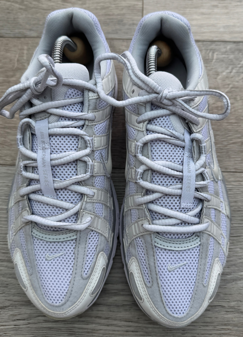 Nike P-6000 Trainers UK 7 Womens White Silver Grey Y2K