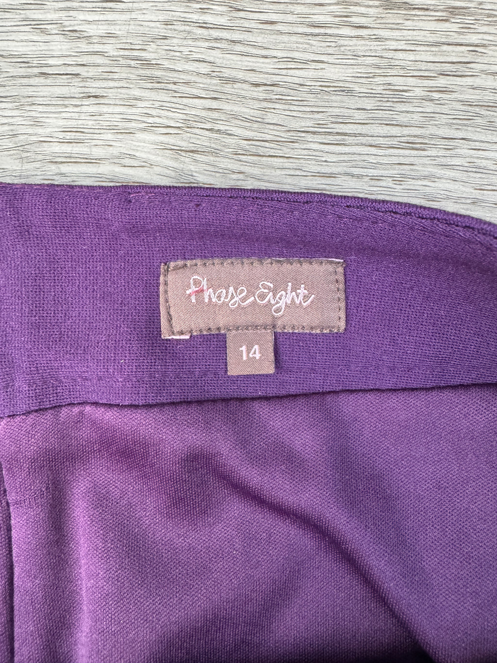 Phase Eight Womens Purple Pencil Skirt UK 14 Knee Length Ruched
