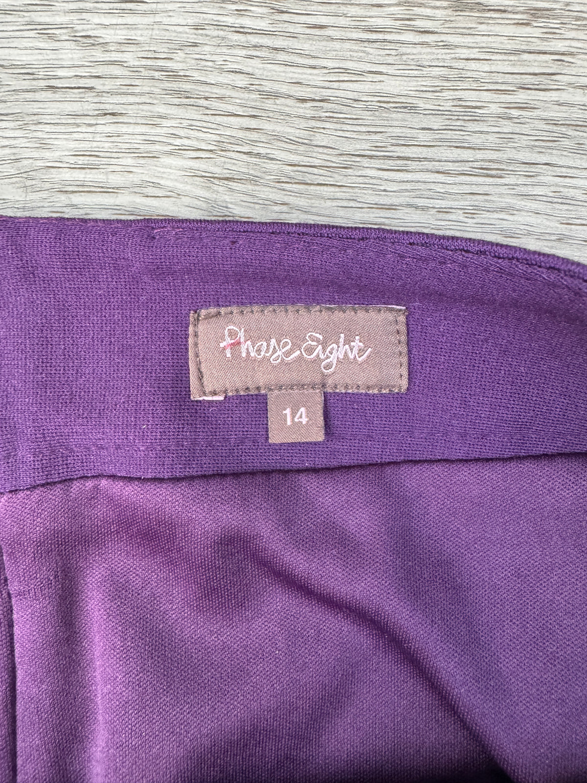 Phase Eight Womens Purple Pencil Skirt UK 14 Knee Length Ruched