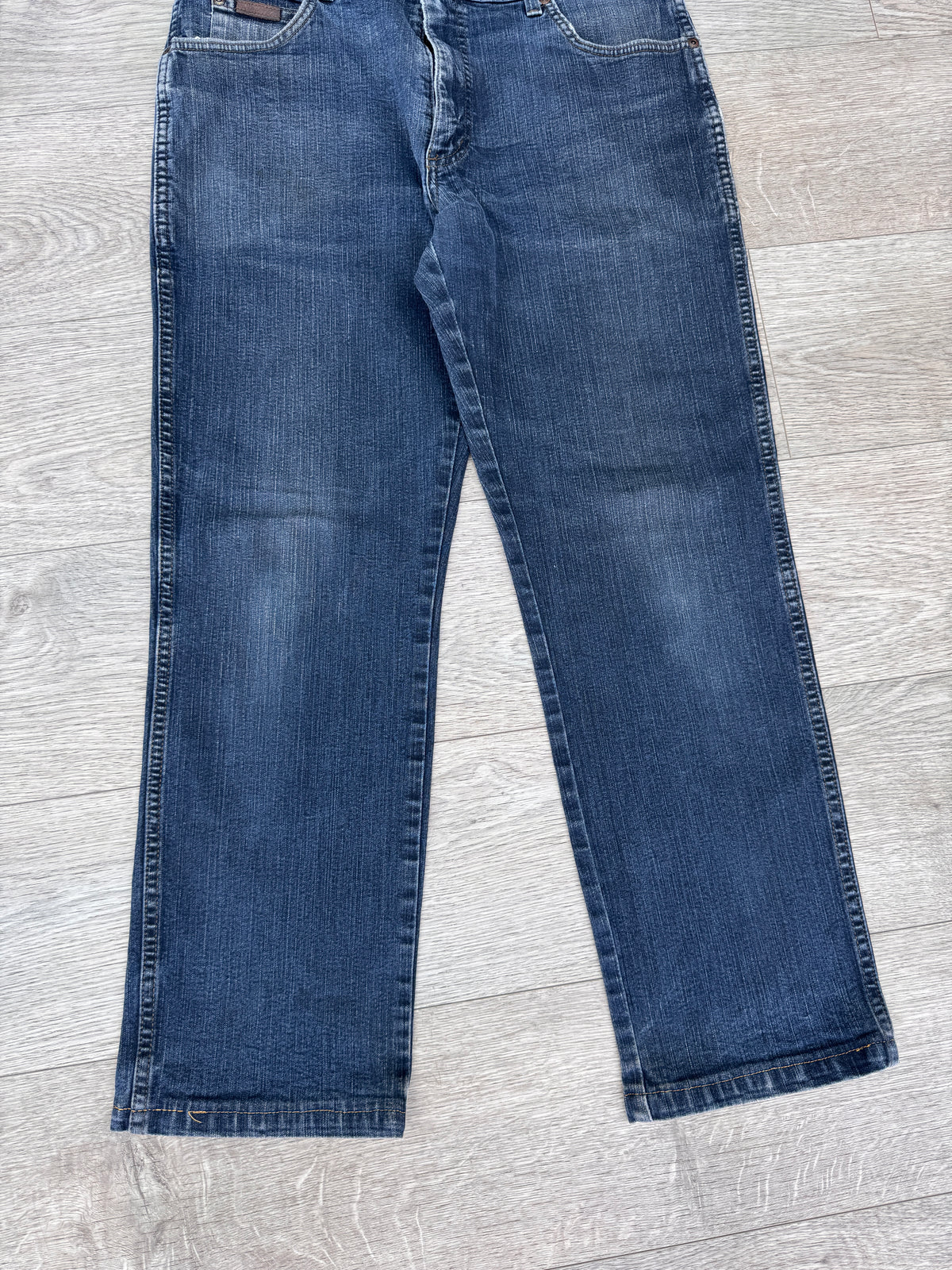 Wrangler Texas Stretch Mens Jeans W34 L28 Blue Denim Regular Straight Leg