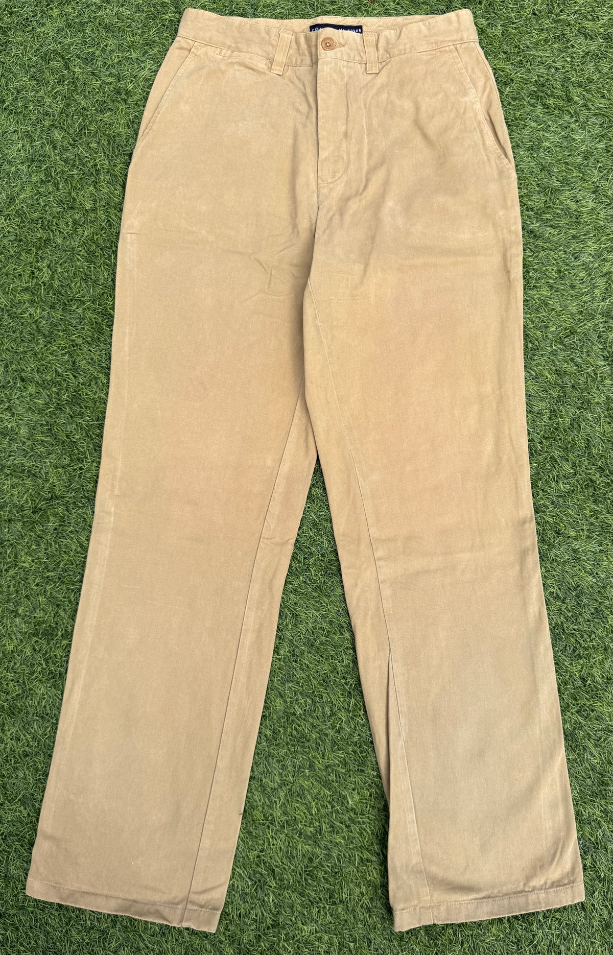 Tommy Hilfiger Mens Chino Trousers W30 L32 Beige Tan Straight Leg