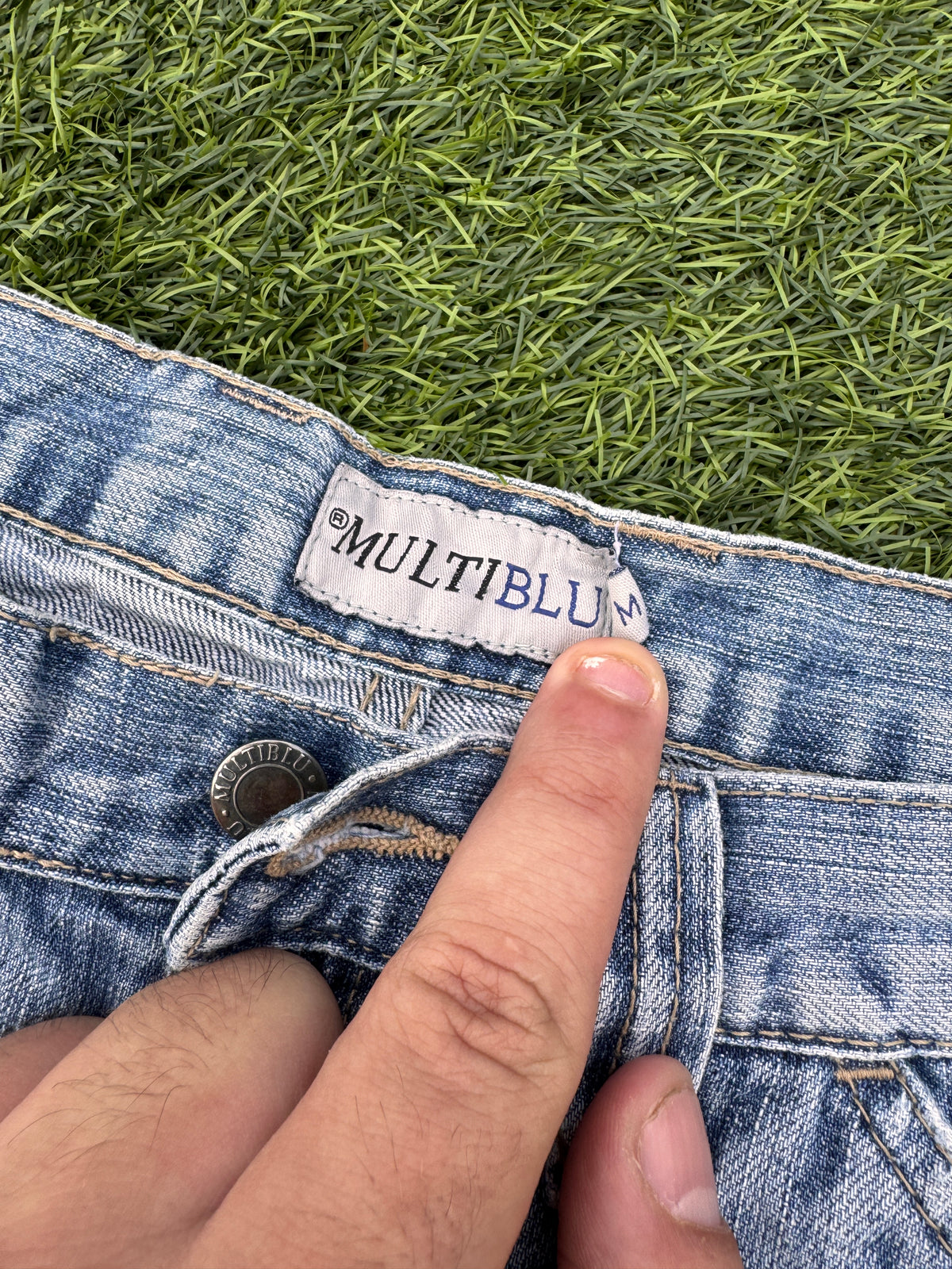 Multiblu Mens Baggy Denim Jorts Blue Y2K Skater Long Jean Shorts Carpenter W 30