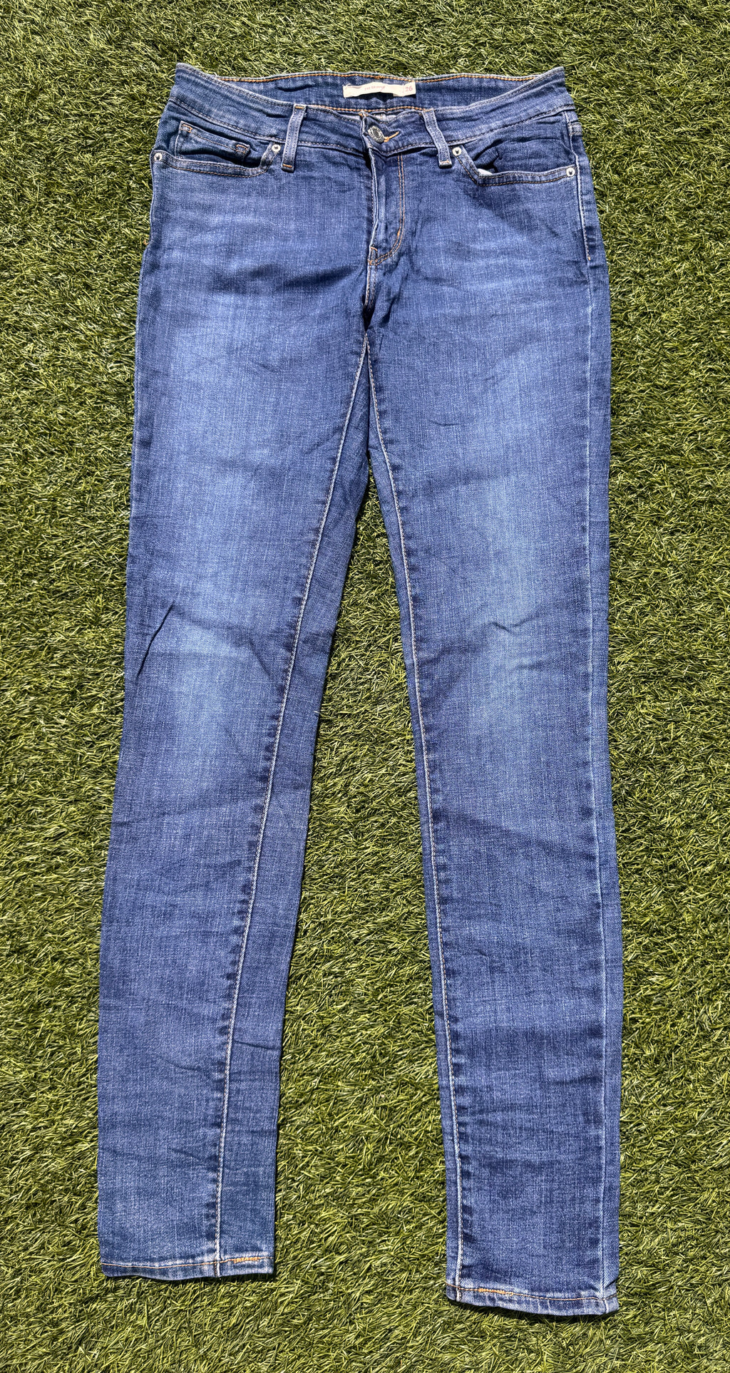 Levi’s 711 Skinny Jeans Womens W26 L32 Blue Stretch Denim Slim Fit