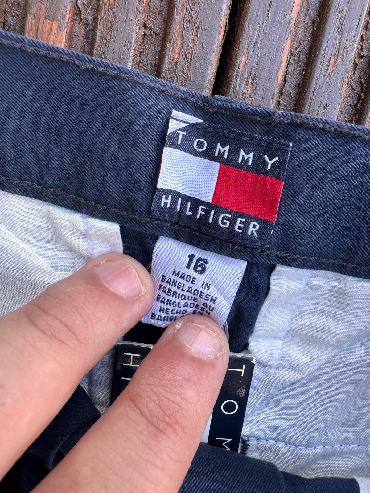 Tommy Hilfiger Womens Trousers Size 16 Navy Blue Chinos BNWT Y2K 2005 W30 L28