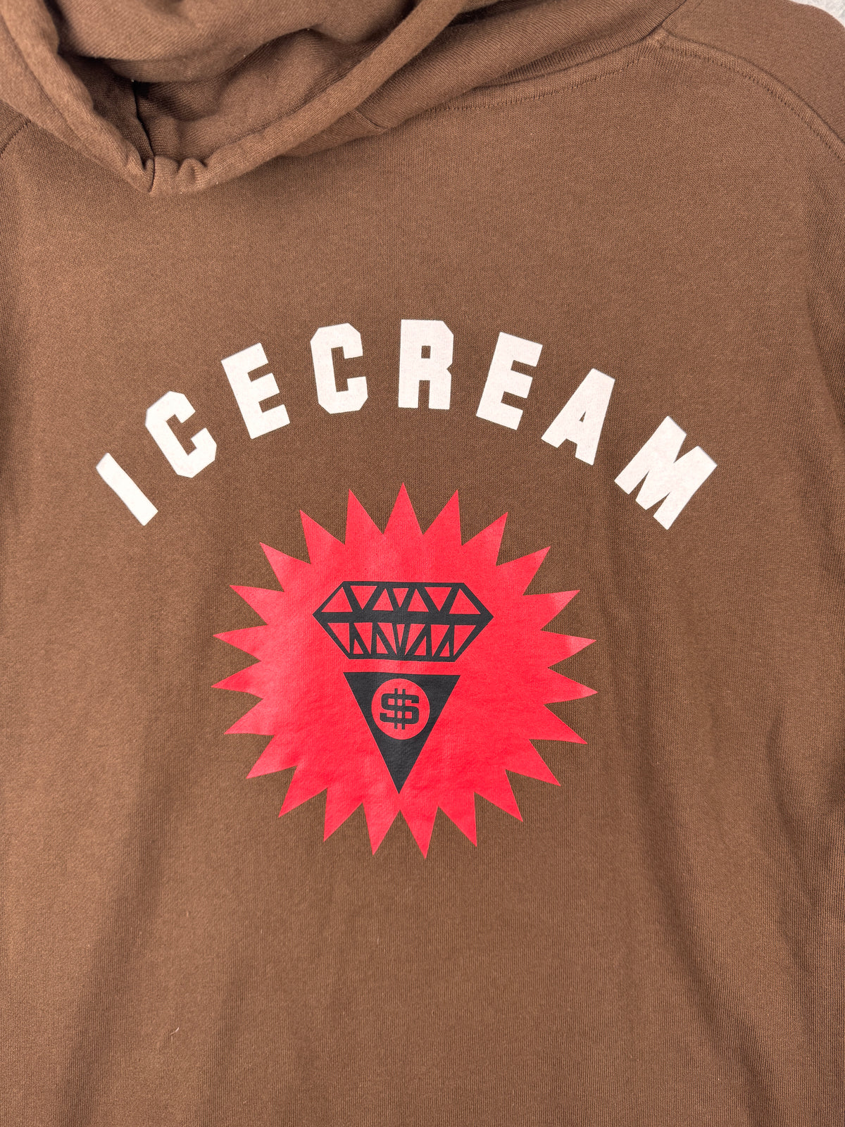 Icecream BBC Billionaire Boys Club Mens Brown Graphic Hoodie Sweatshirt