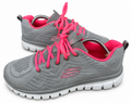 Skechers Womens Trainers UK 8 Grey Pink Memory Foam Lightweight