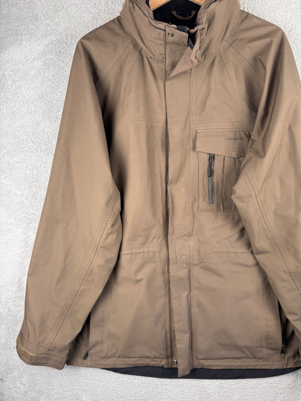 Craghoppers Gore-Tex Mens Jacket XL Brown Waterproof Hooded Hiking