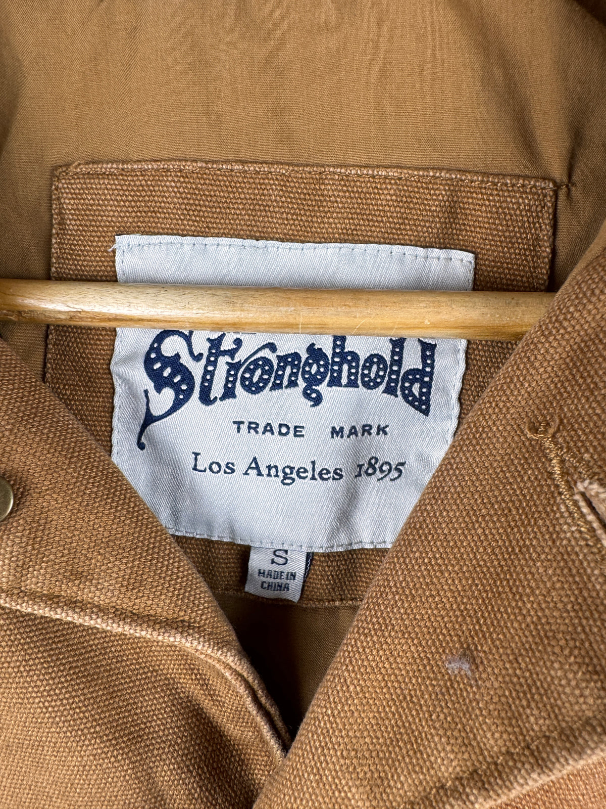 The Stronghold Oi Polloi Mens Small Brown Canvas Chore Workwear Jacket
