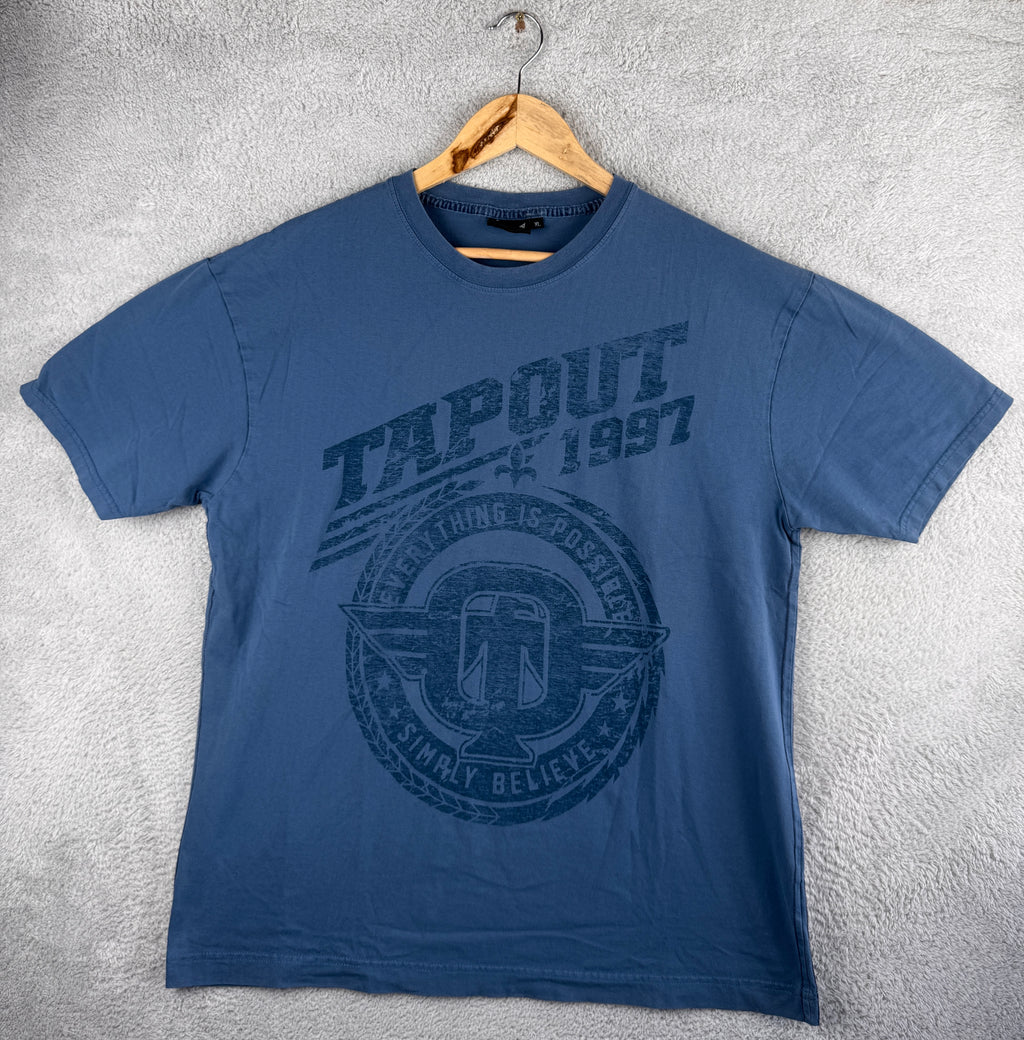 Tapout Mens T Shirt XL Blue 1997 Logo Graphic MMA UFC Style