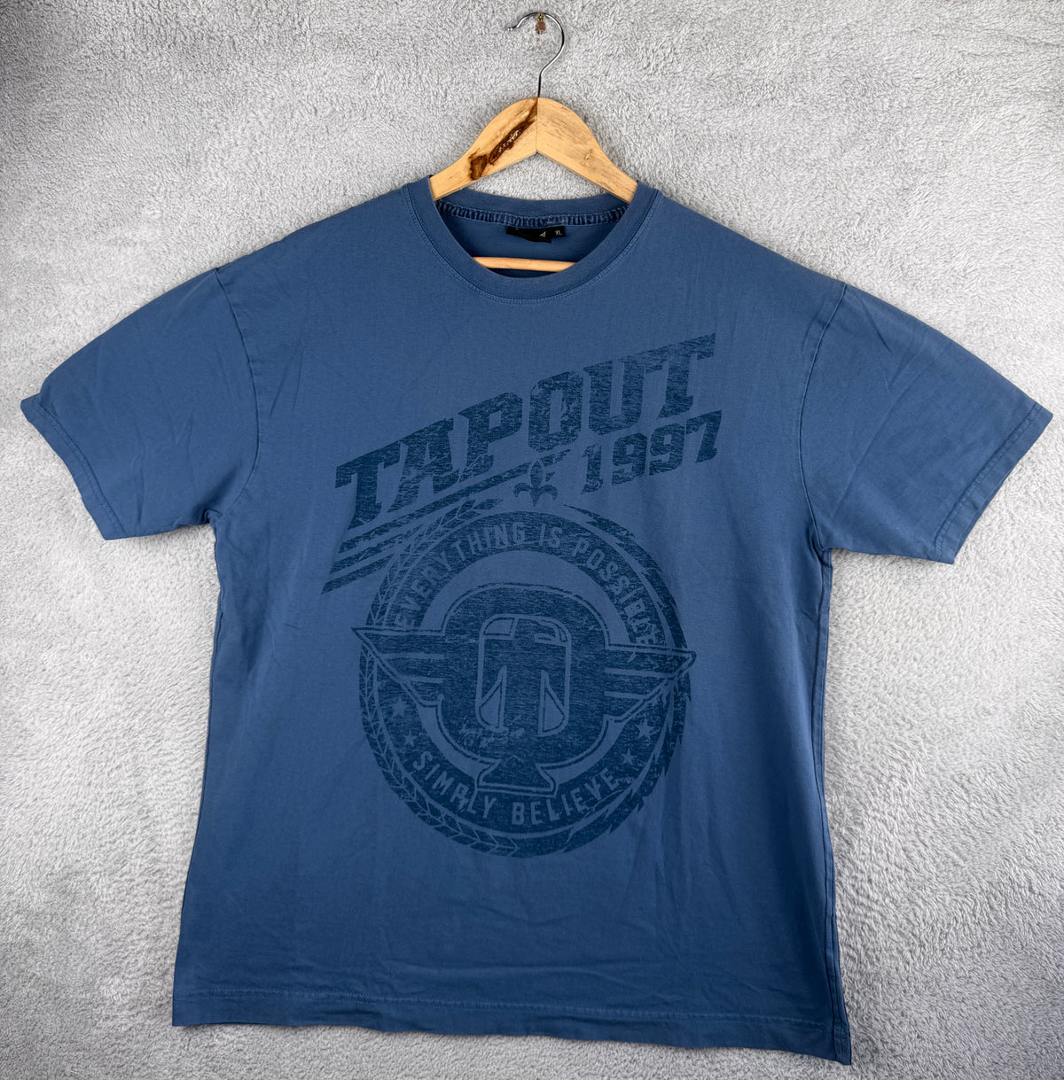 Tapout Mens T Shirt XL Blue 1997 Logo Graphic MMA UFC Style
