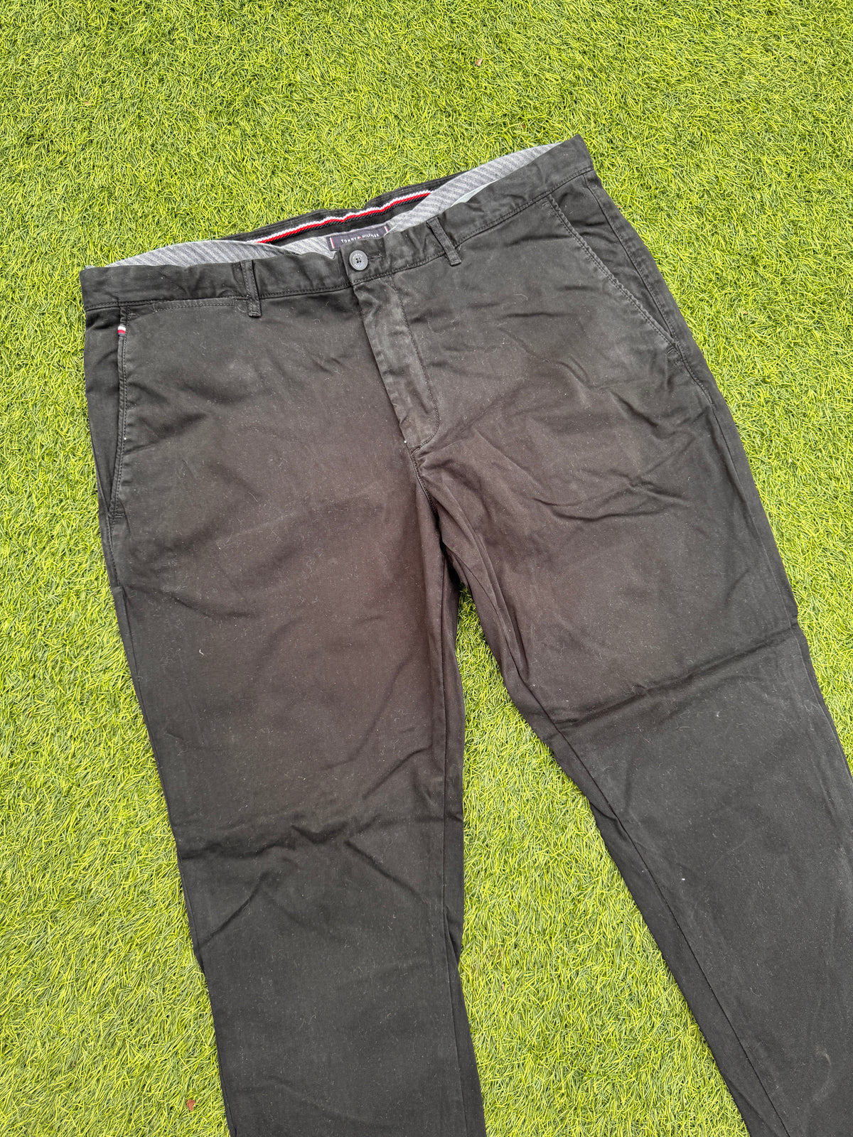 Tommy Hilfiger Mens Chino Trousers W38 L32 Black Straight Leg