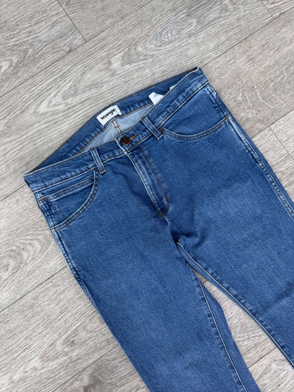 Wrangler Bryson Mens Jeans W33 L34 Blue Denim Skinny Fit Stretch