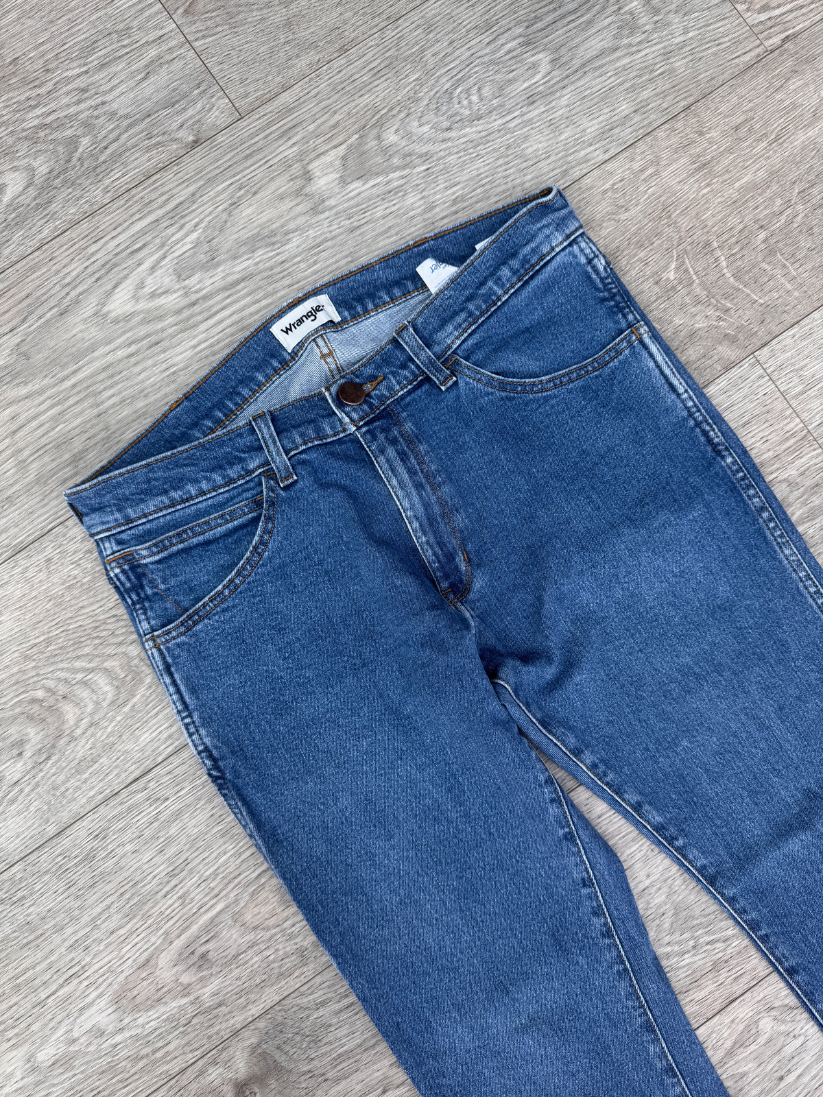 Wrangler Bryson Mens Jeans W33 L34 Blue Denim Skinny Fit Stretch