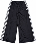 Adidas Originals Womens XL Black White 3 Stripe Wide Leg Track Pants Joggers