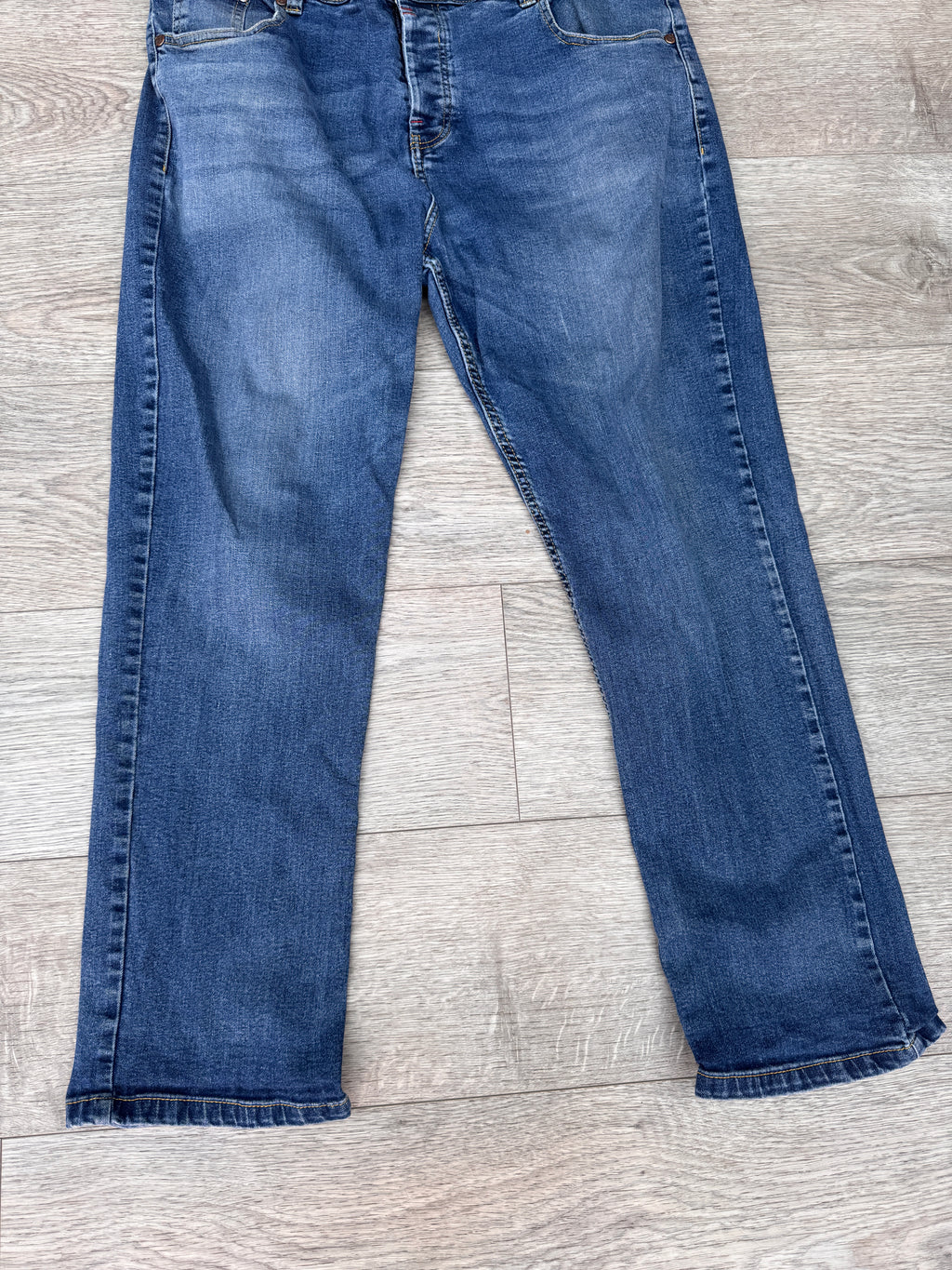 Joe Browns Mens Straight Leg Jeans W36 L28 Blue Denim Stretch Faded