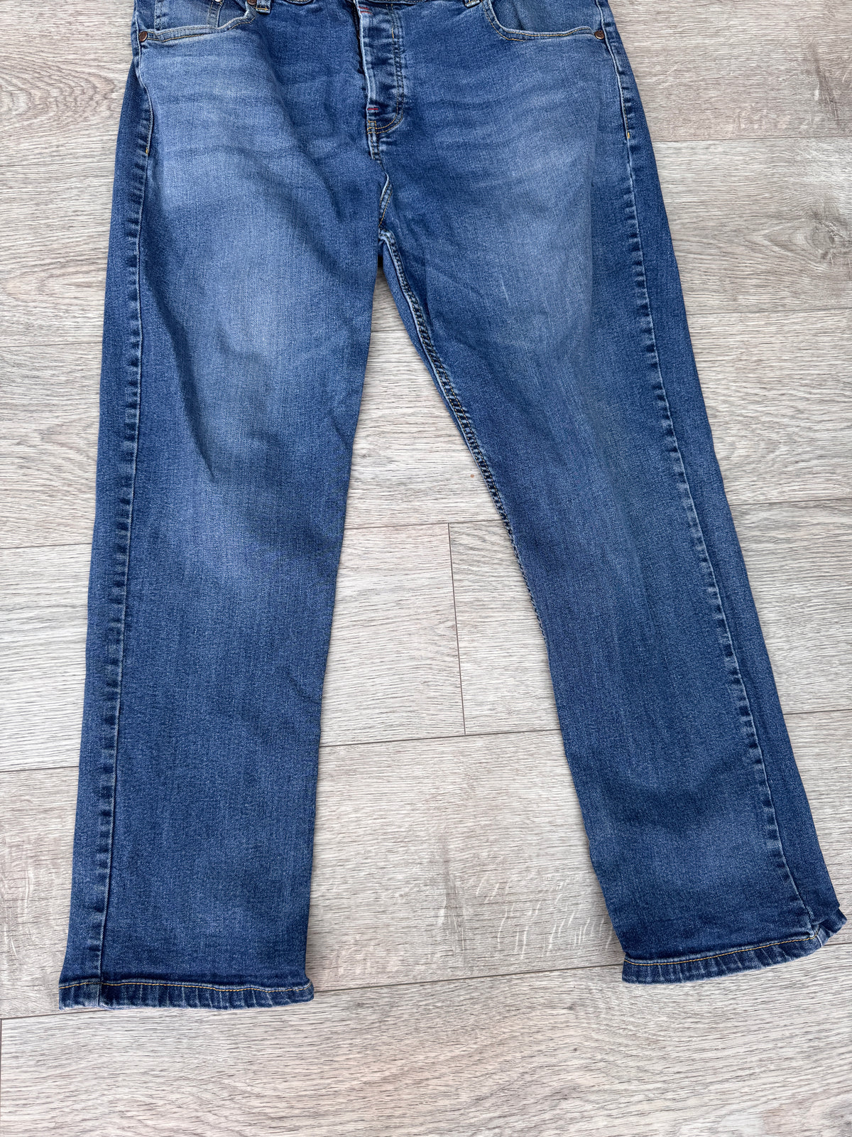 Joe Browns Mens Straight Leg Jeans W36 L28 Blue Denim Stretch Faded