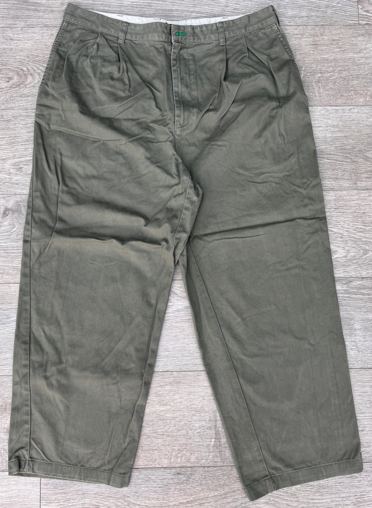 Tommy Hilfiger Vintage Mens Chinos W38 L28 Green Pleated Crest 100% Cotton
