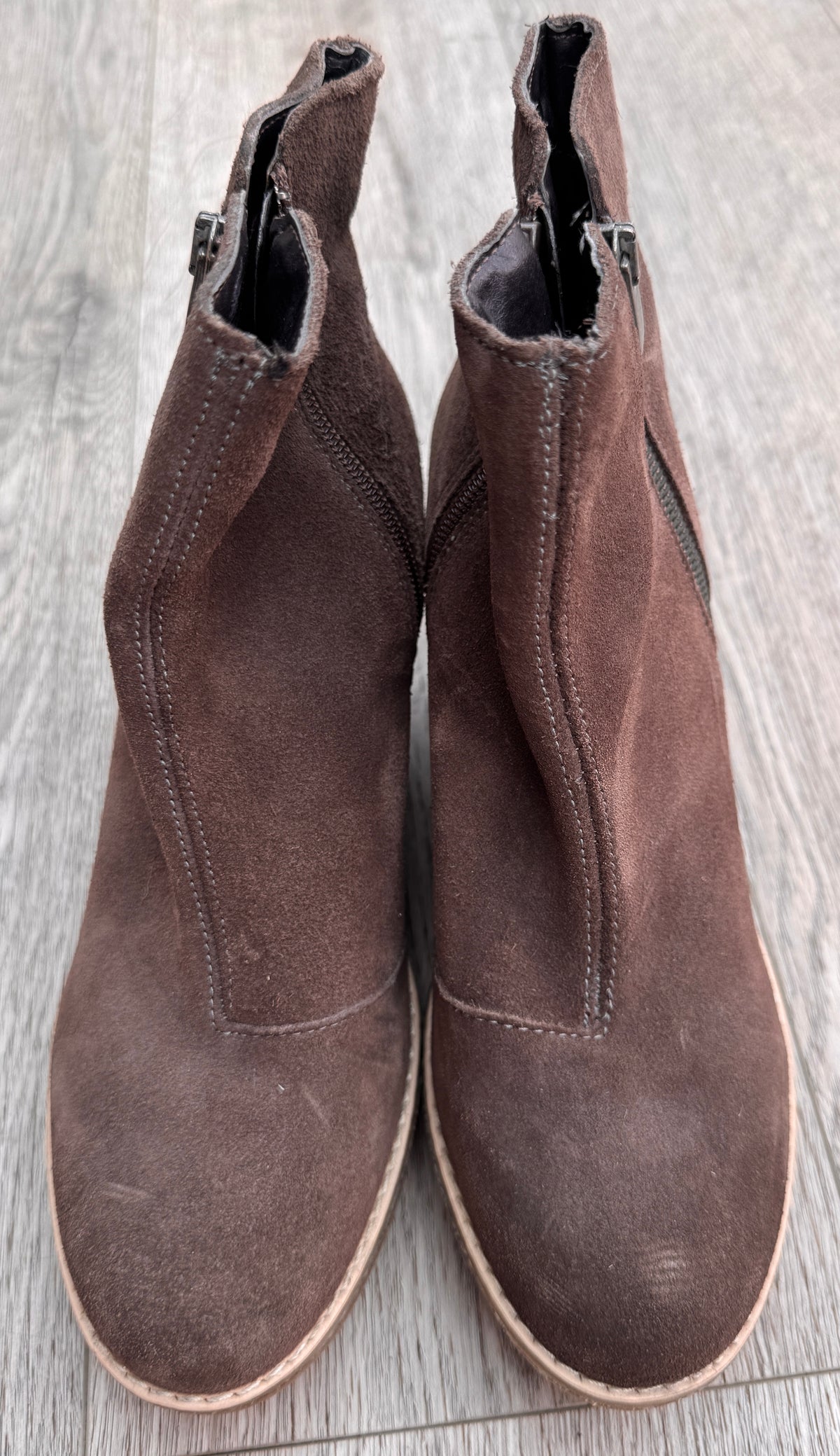 NEXT Womens Brown Suede Wedge Ankle Boots UK 6.5
