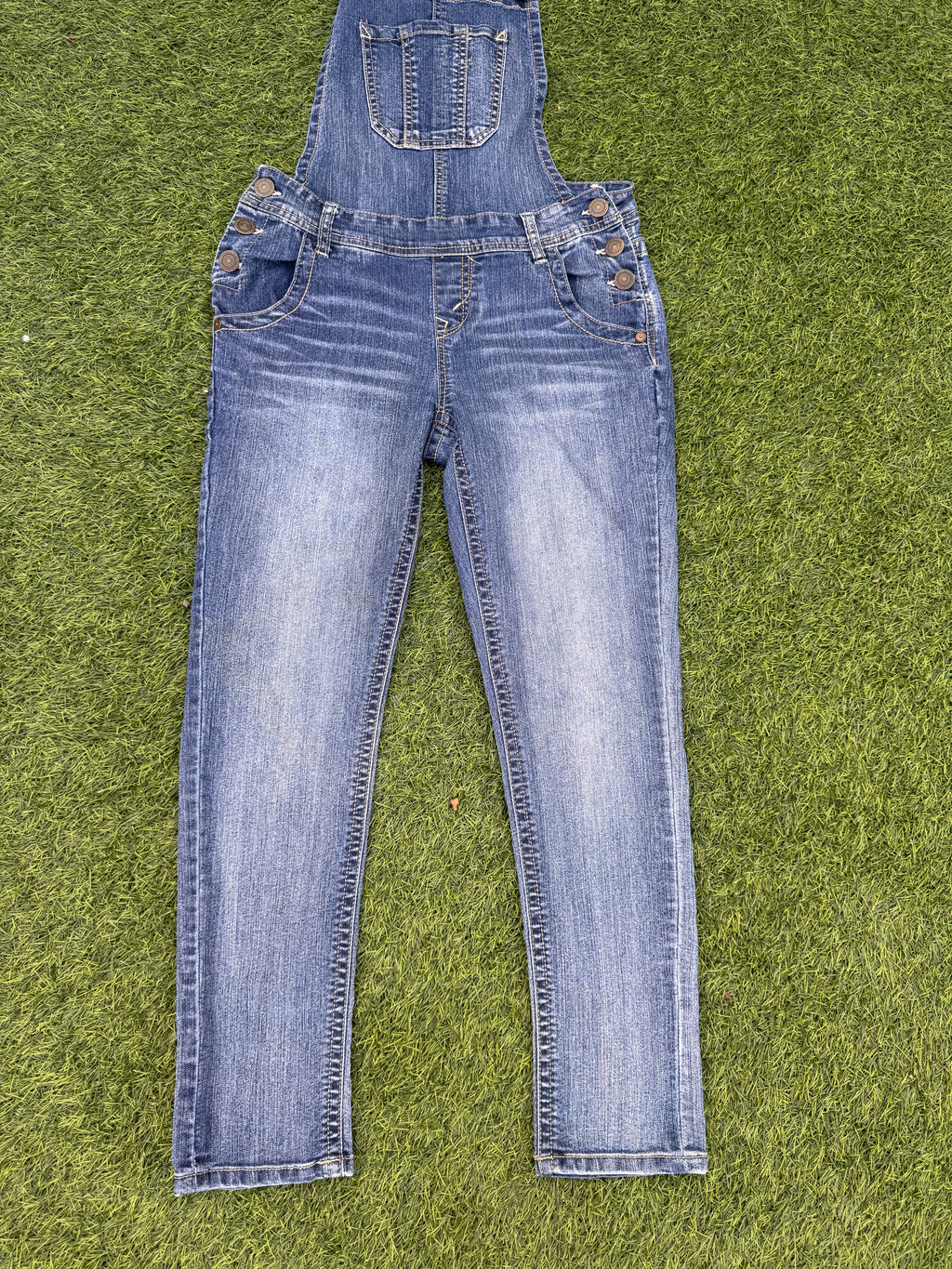 Wallflower Womens Small Denim Dungarees Blue Skinny Leg Jeans Overalls