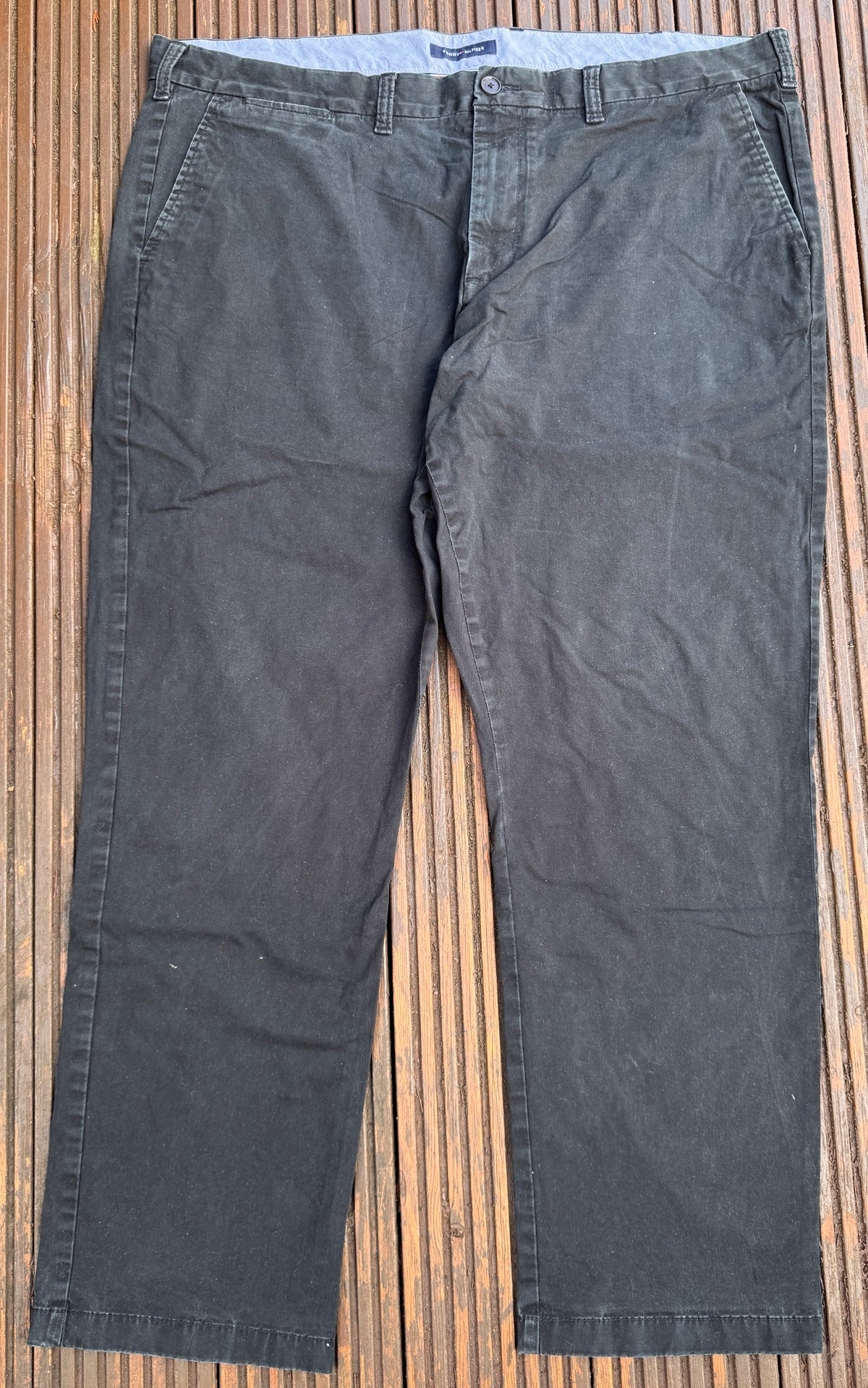 Tommy Hilfiger Mens Chino Trousers W44 L32 Black Straight Leg