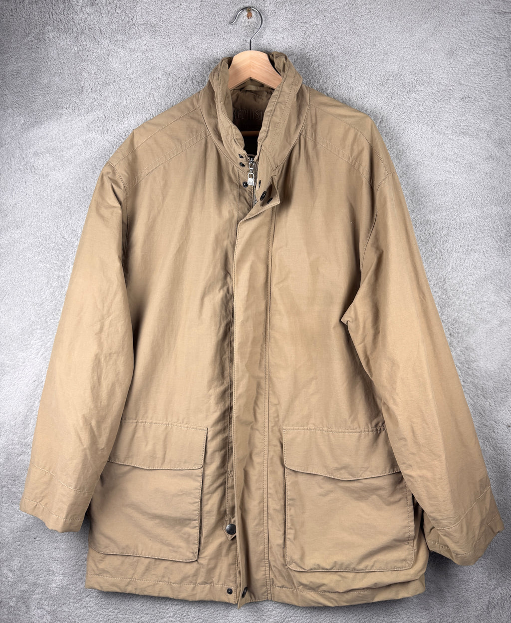 Mephisto Gore-Tex Mens Jacket Size 52 Beige Waterproof Field Coat Outdoor