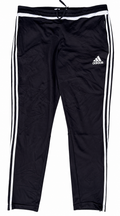 Adidas Mens Tracksuit Bottoms Large Black White 3 Stripe Training
