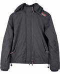Superdry Womens Small Windcheater Jacket Black Pink Fleece Lined Hooded Coat