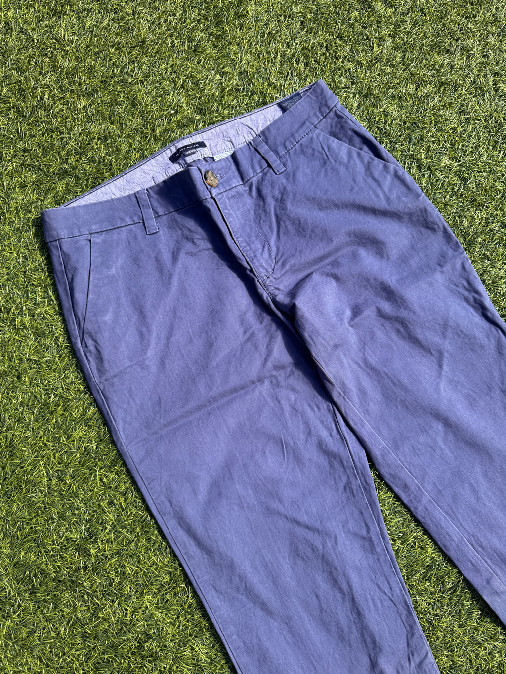 Tommy Hilfiger Womens Blue Chino Trousers Size 6 Straight Leg W 32 L 28