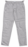 ARNE Mens Trousers W32 L28 Grey Linen Cotton Blend Slim Fit Chinos