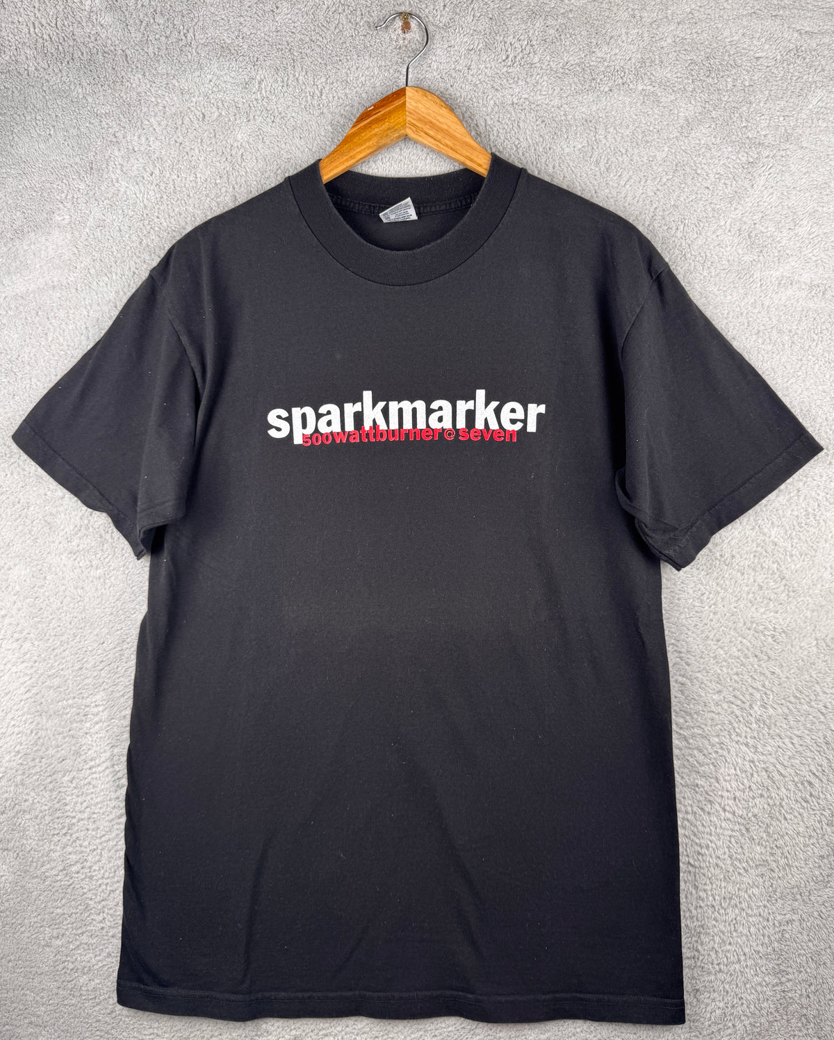 Vintage Sparkmarker 500 Watt Burner Seven T Shirt Black USA Made 90s Size Large