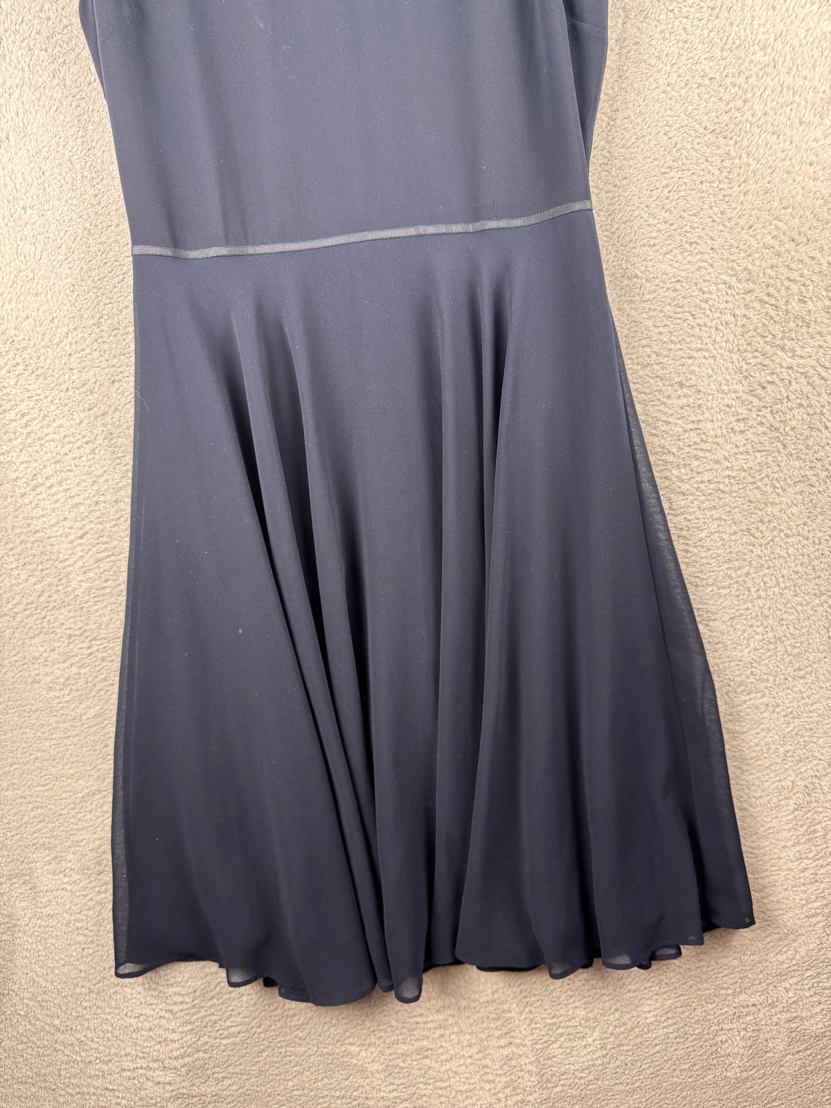 Hobbs London Womens Navy Blue Embroidered Fit Flare Midi Dress UK 10