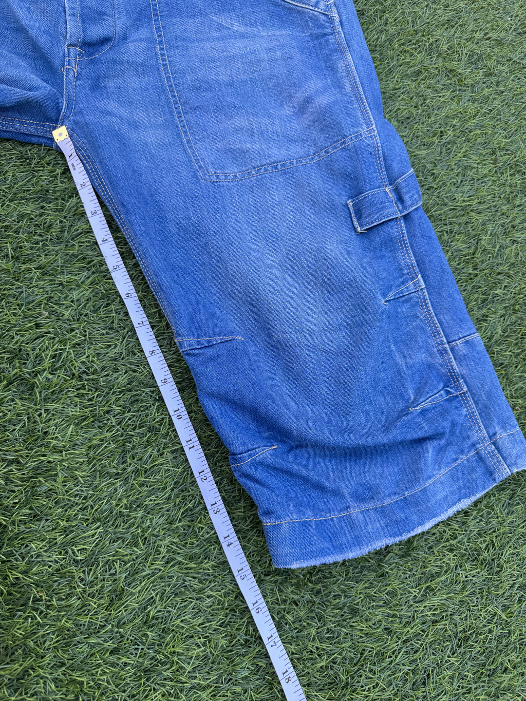 Denim Co Mens Blue Denim Carpenter Shorts W36 Baggy Long Y2K Utility
