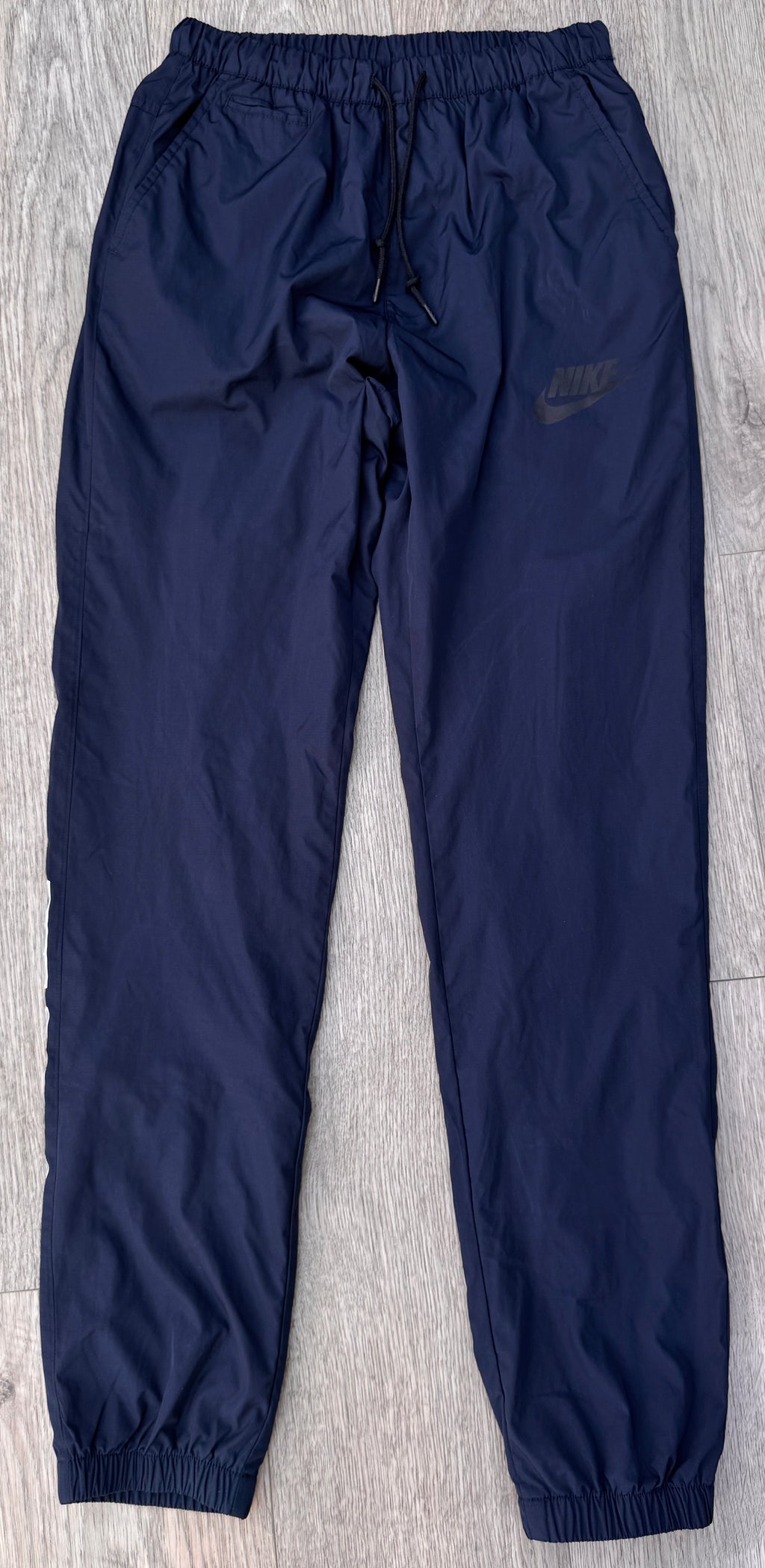 Nike Sportswear Track Pants Mens Small Navy Blue Lined Joggers Swoosh Cuffed
