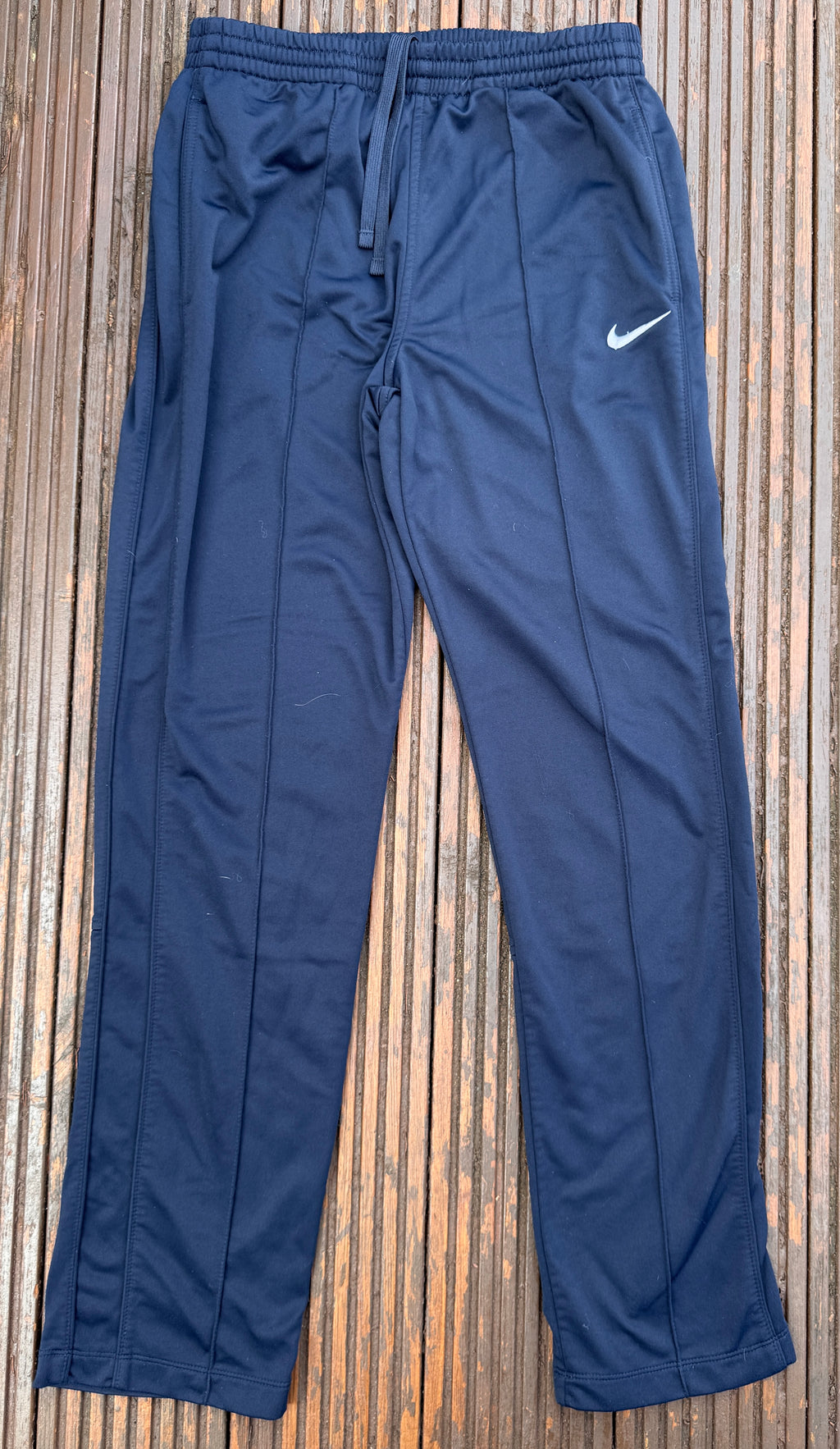 Nike Mens Track Pants Size Medium Navy Blue Swoosh Joggers Athletic Dept