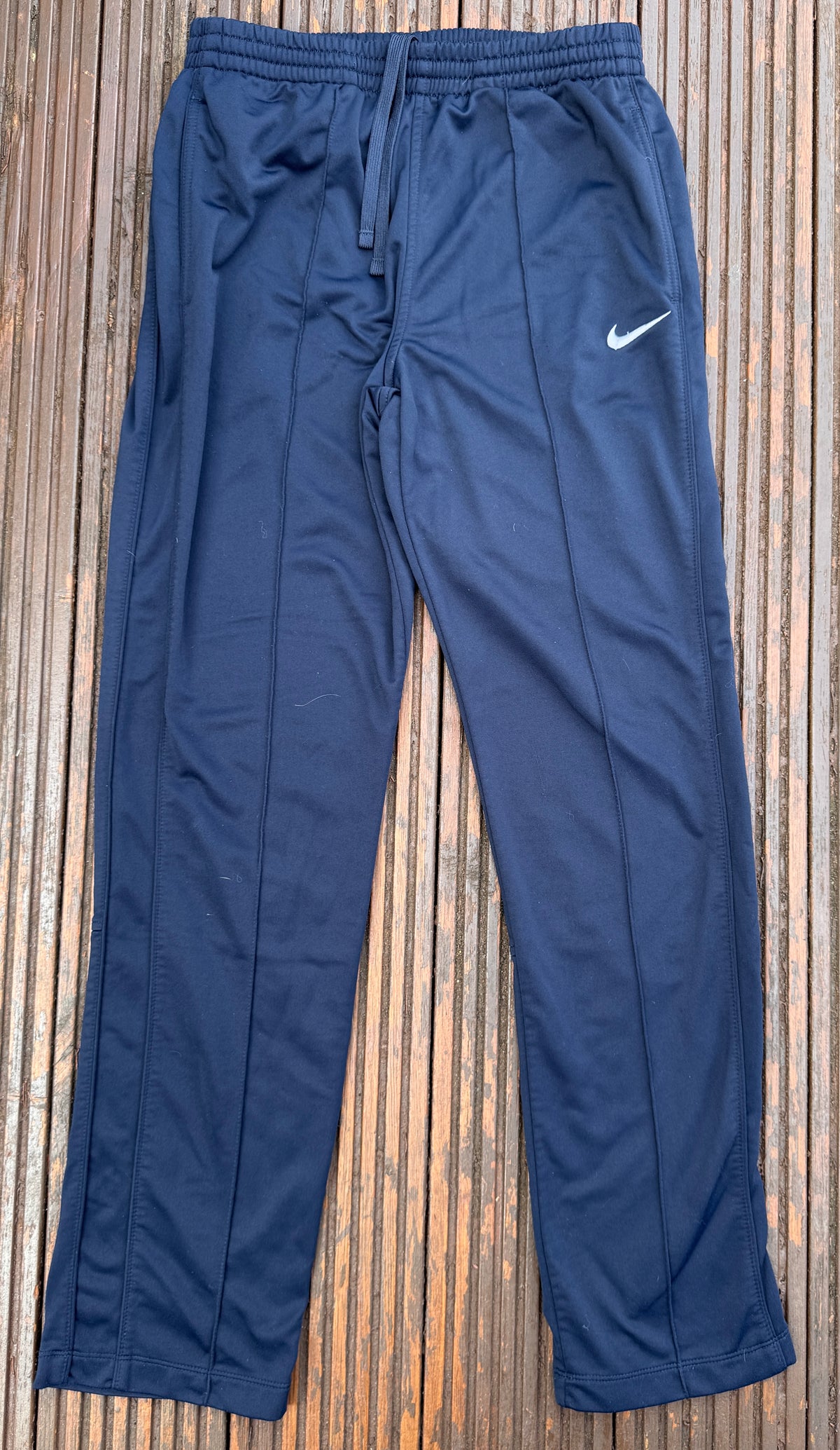 Nike Mens Track Pants Size Medium Navy Blue Swoosh Joggers Athletic Dept