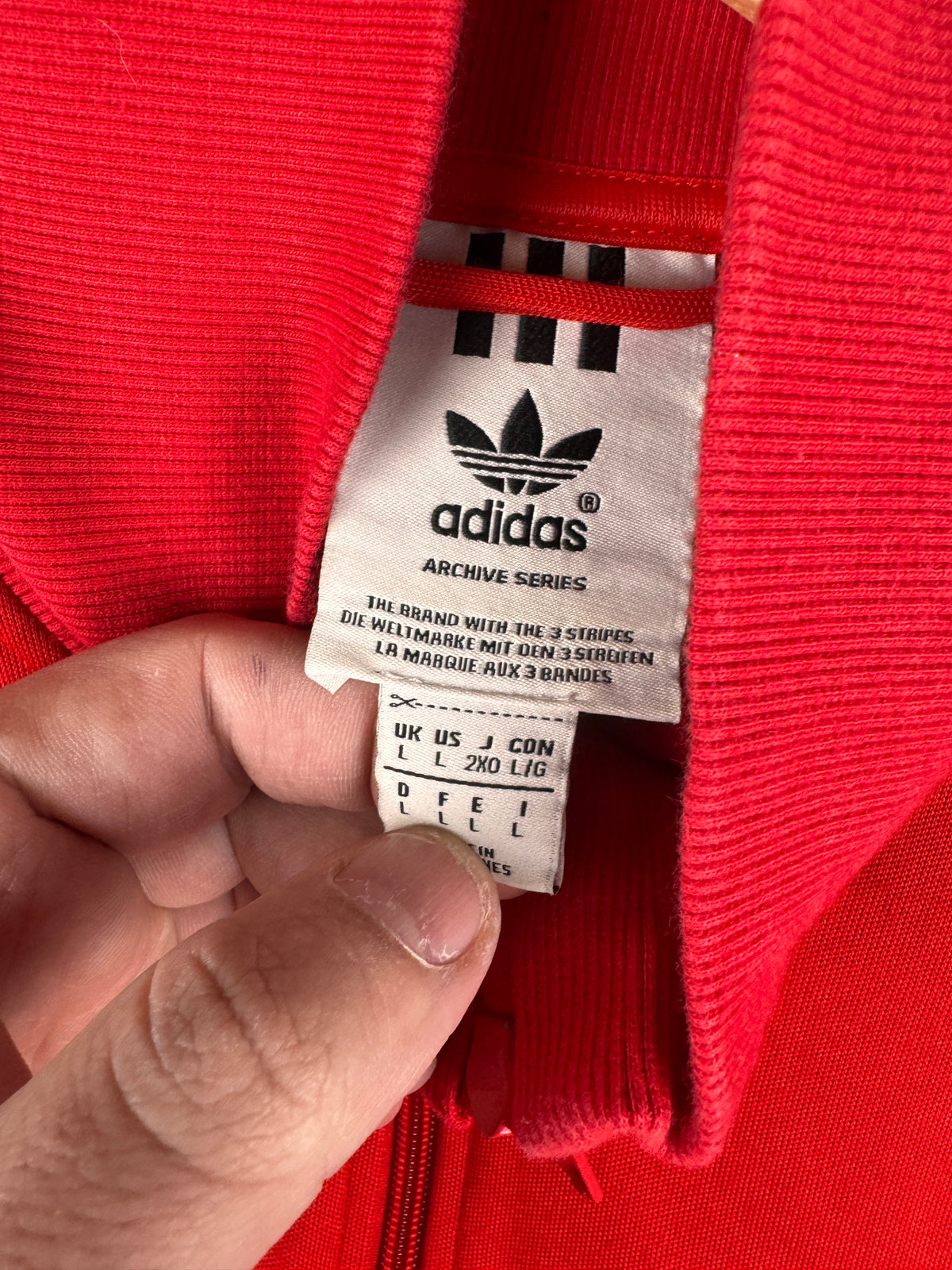 Adidas Originals Archive Series Mens Large Track Jacket Red White 3 Stripe