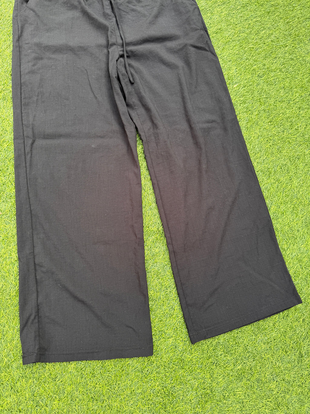 Mango MNG Womens Wide Leg Trousers XL Black Elastic Waist