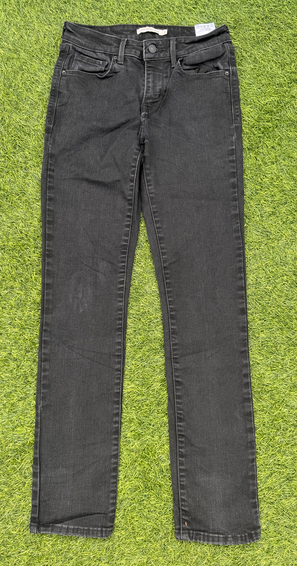 Levis Womens Jeans W27 L30 Black Classic Mid Rise Skinny Stretch