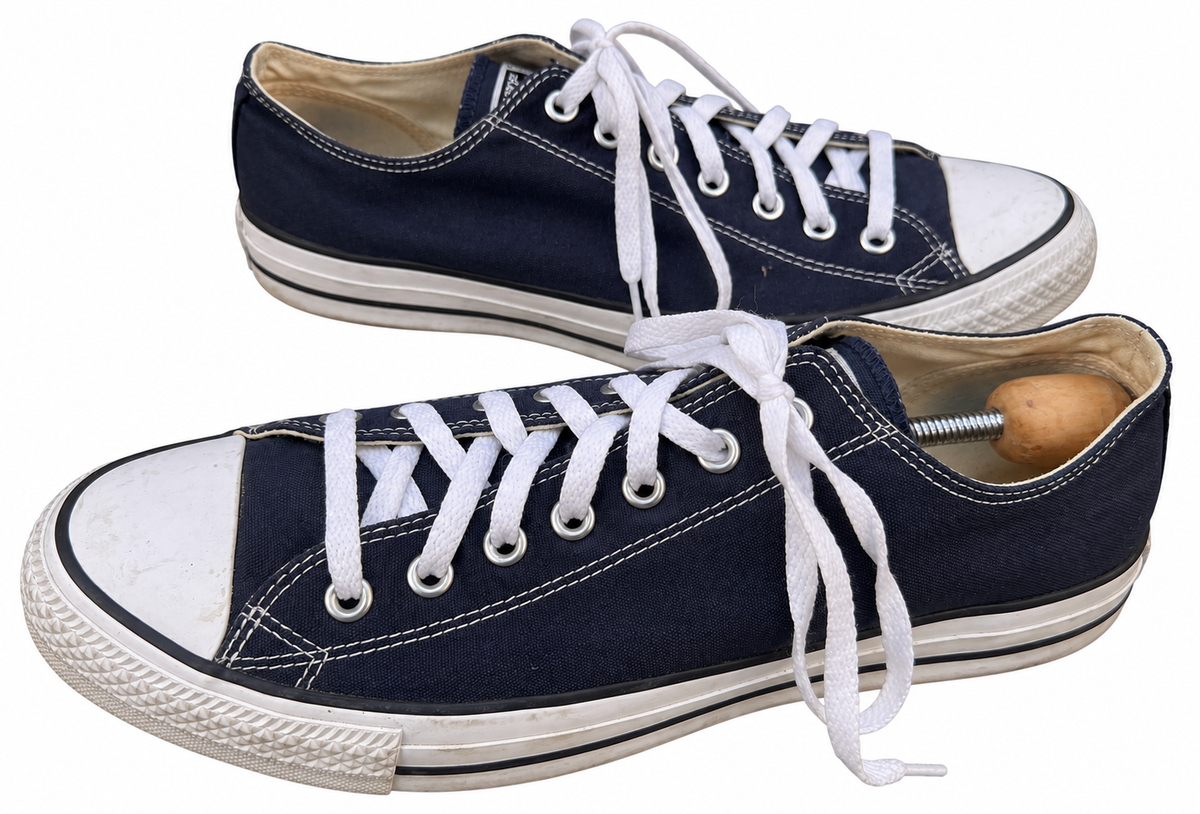 Converse All Star Chuck Taylor Mens Navy Blue Canvas Low Top Trainers UK 12