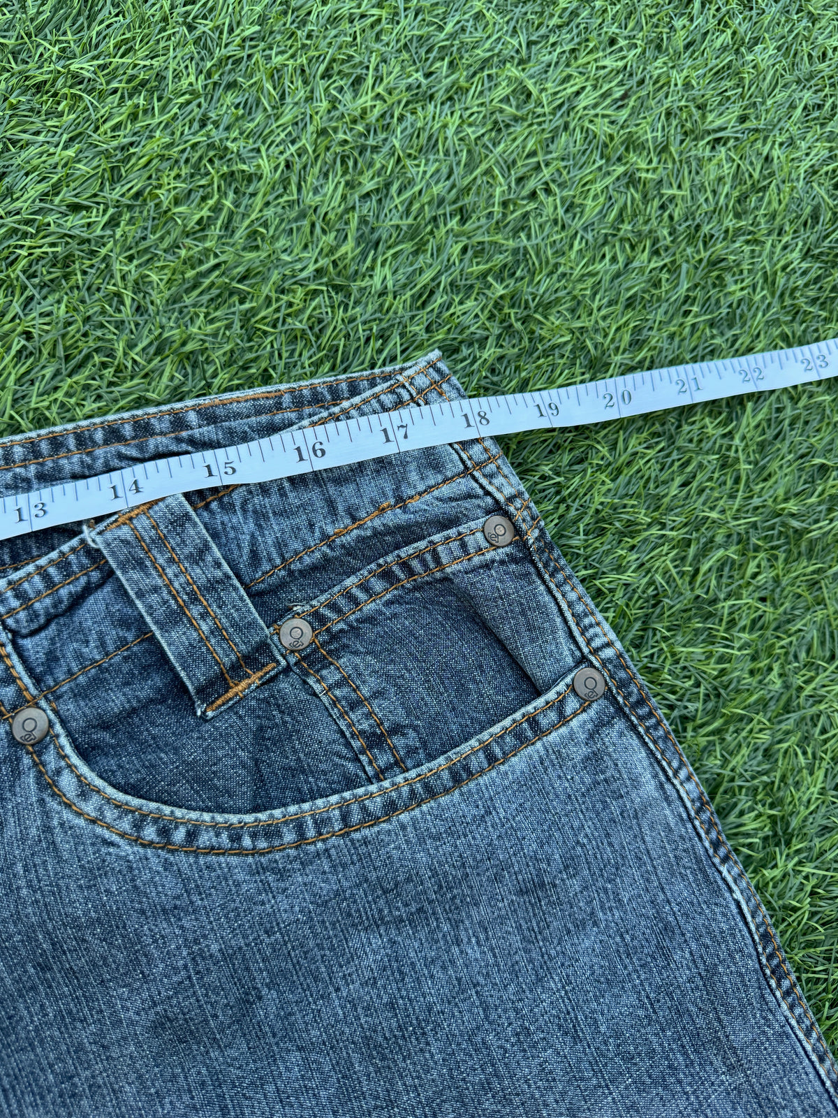 Engbers Mens Denim Shorts W36 Blue Wash Long Baggy Bermuda Jorts Y2K