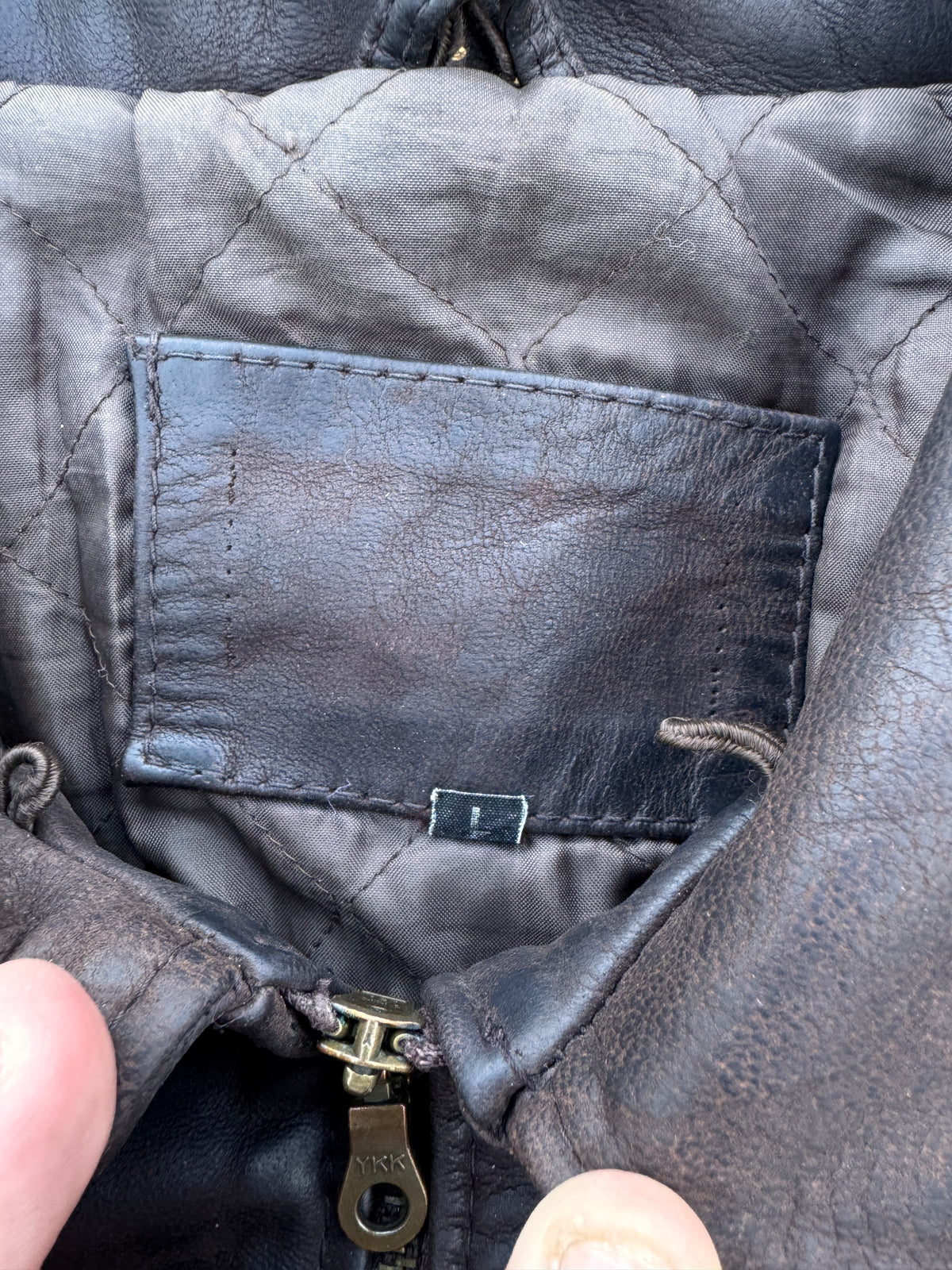 Vintage Mens Brown Genuine Lamb Leather Biker Jacket YKK Zip 80s 90s Size Large