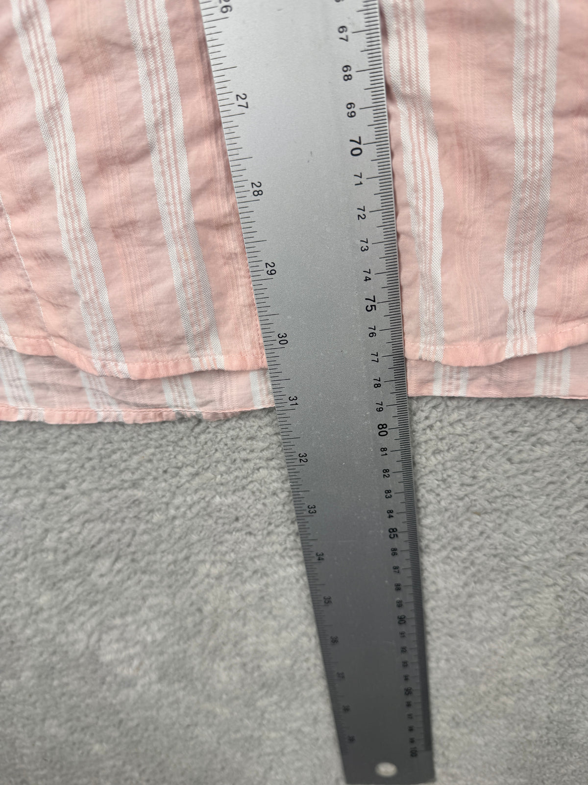 Hugo Boss Mens Shirt Medium Pink White Stripe Long Sleeve